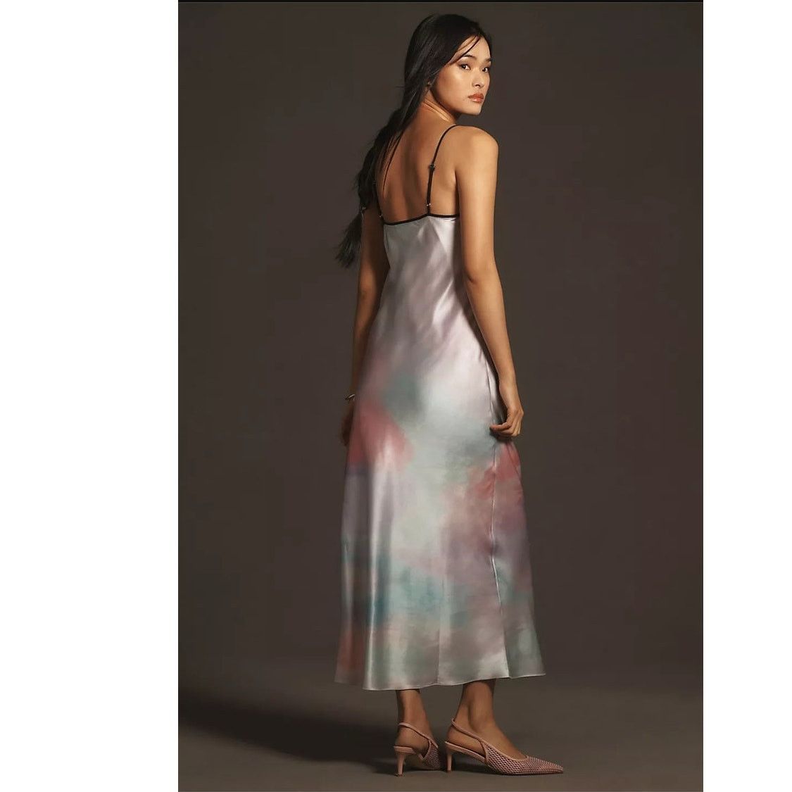 Anthropologie NWT Geisha Designs Printed Slip Midi Dress $188 SMALL SATIN Size S / US 4 / IT 40 - 4 Thumbnail