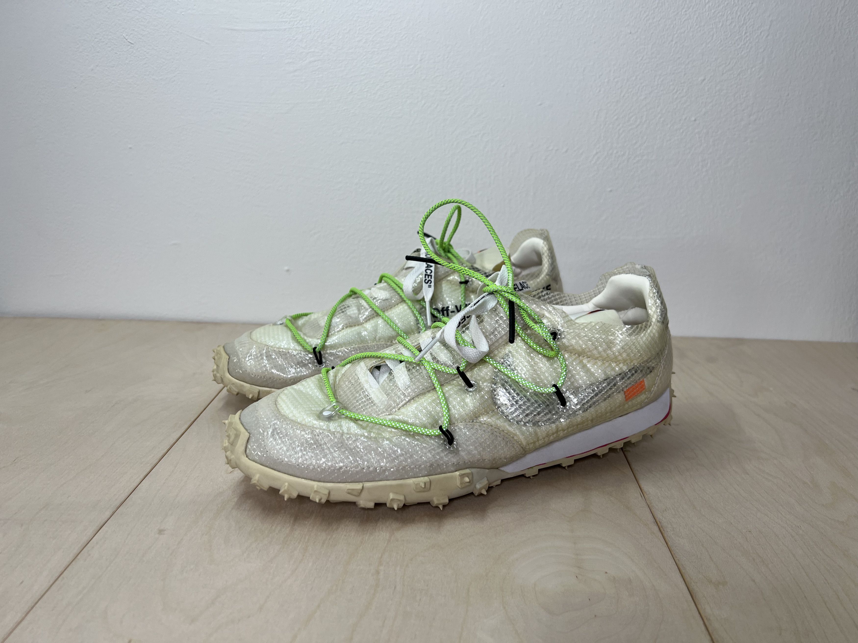 Nike Nike Off-White x Waffle Racer 'Electric Green' Size US 11 / EU 44 - 1 Thumbnail