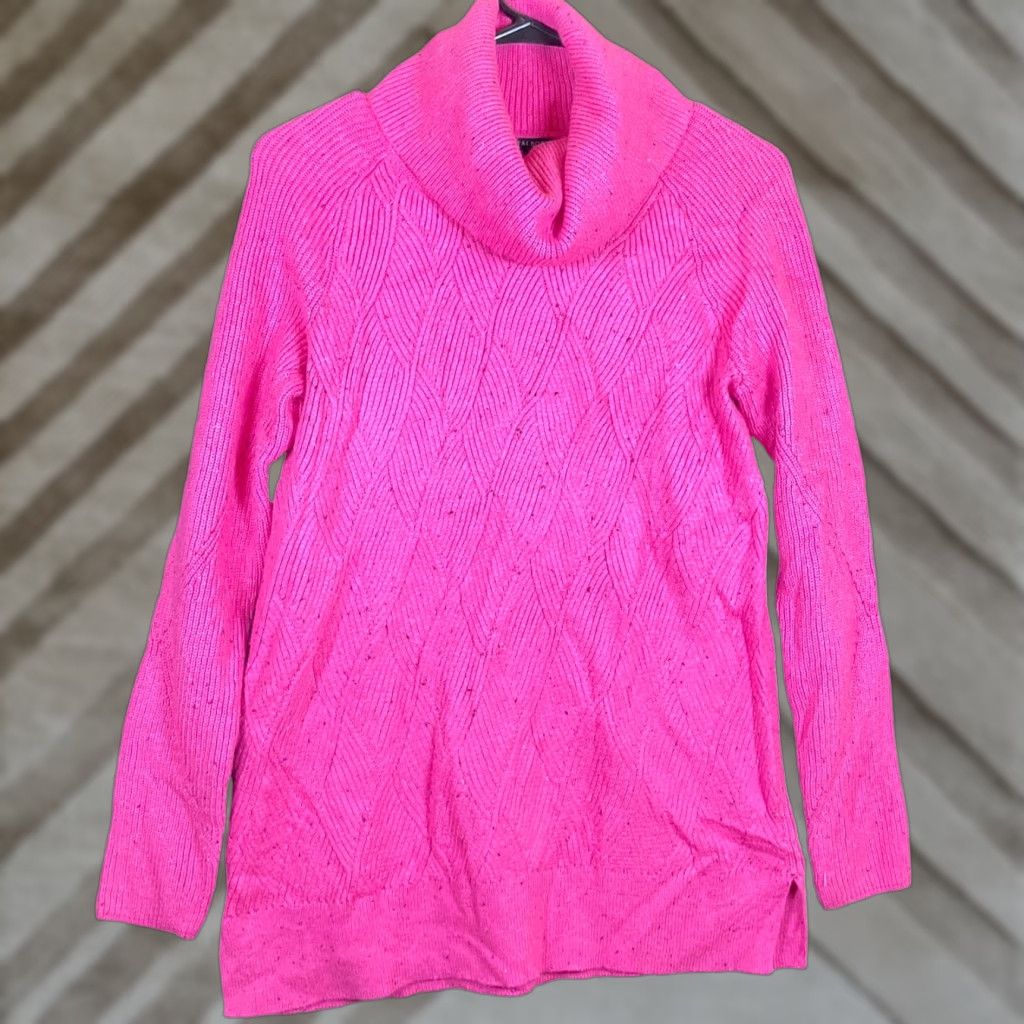 Talbots Talbots Womens Sweater Pink Turtleneck Petite Chunky Knit Cotton Blend PS Knits Pullover Kadence? Size S / US 4 / IT 40 - 1 Thumbnail