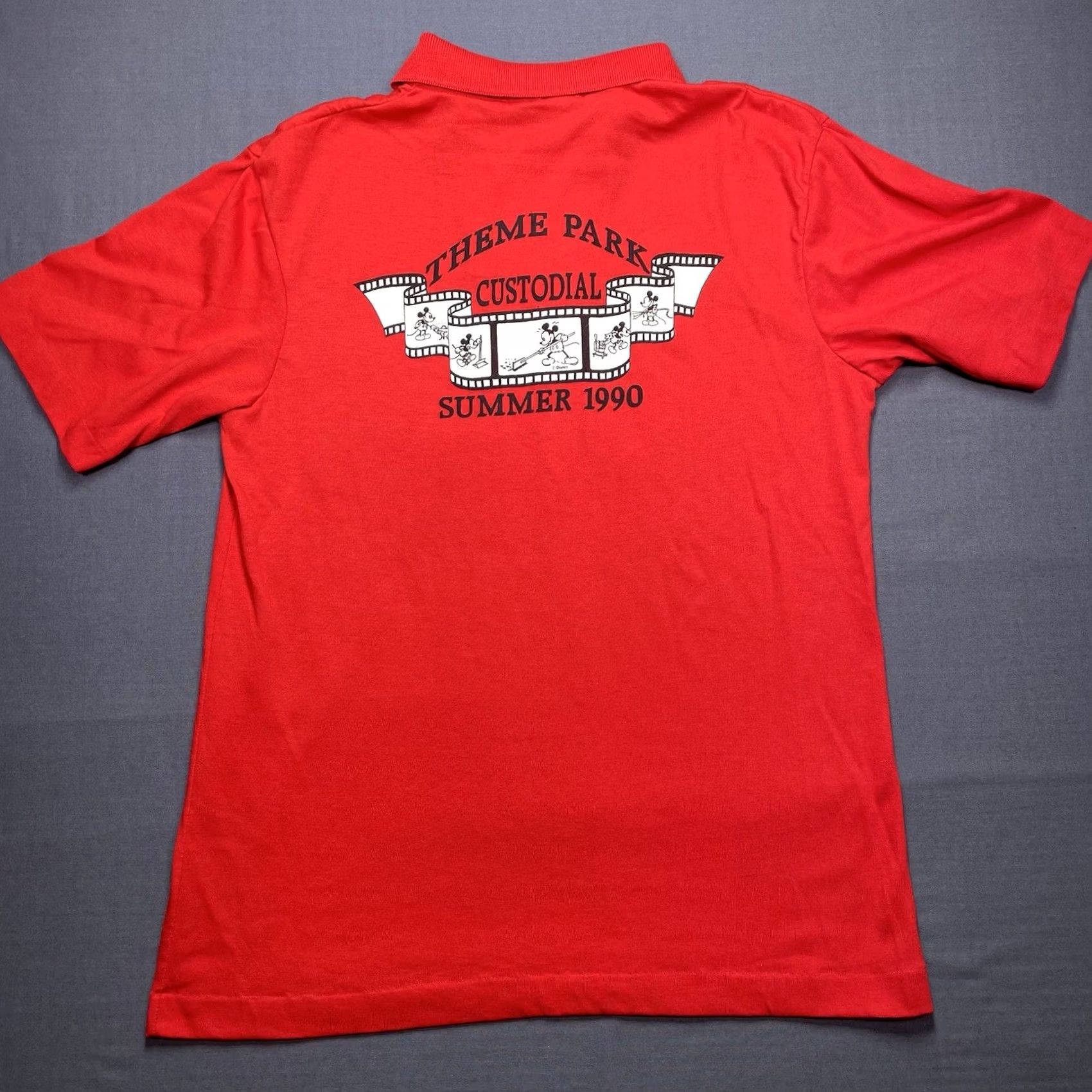 Disney VINTAGE Disney Crew Shirt Men’s M Red 1990 Summer EXCLUSIVE POLO CUSTODIAL Crew Mens Size US M / EU 48-50 / 2 - 2 Thumbnail