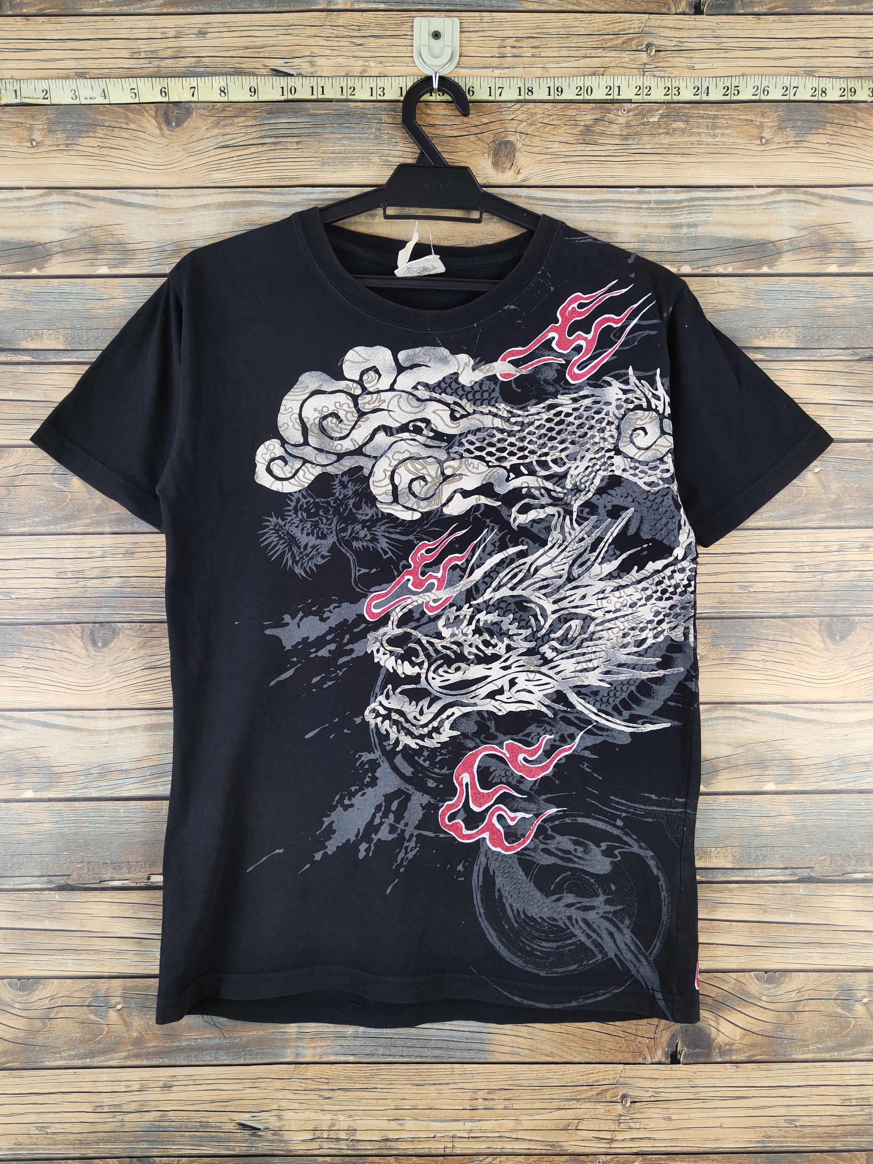 Japanese Brand DLL Cuze All Black Dragon Short Sleeve T-shirt #101 Size US S / EU 44-46 / 1 - 1 Thumbnail