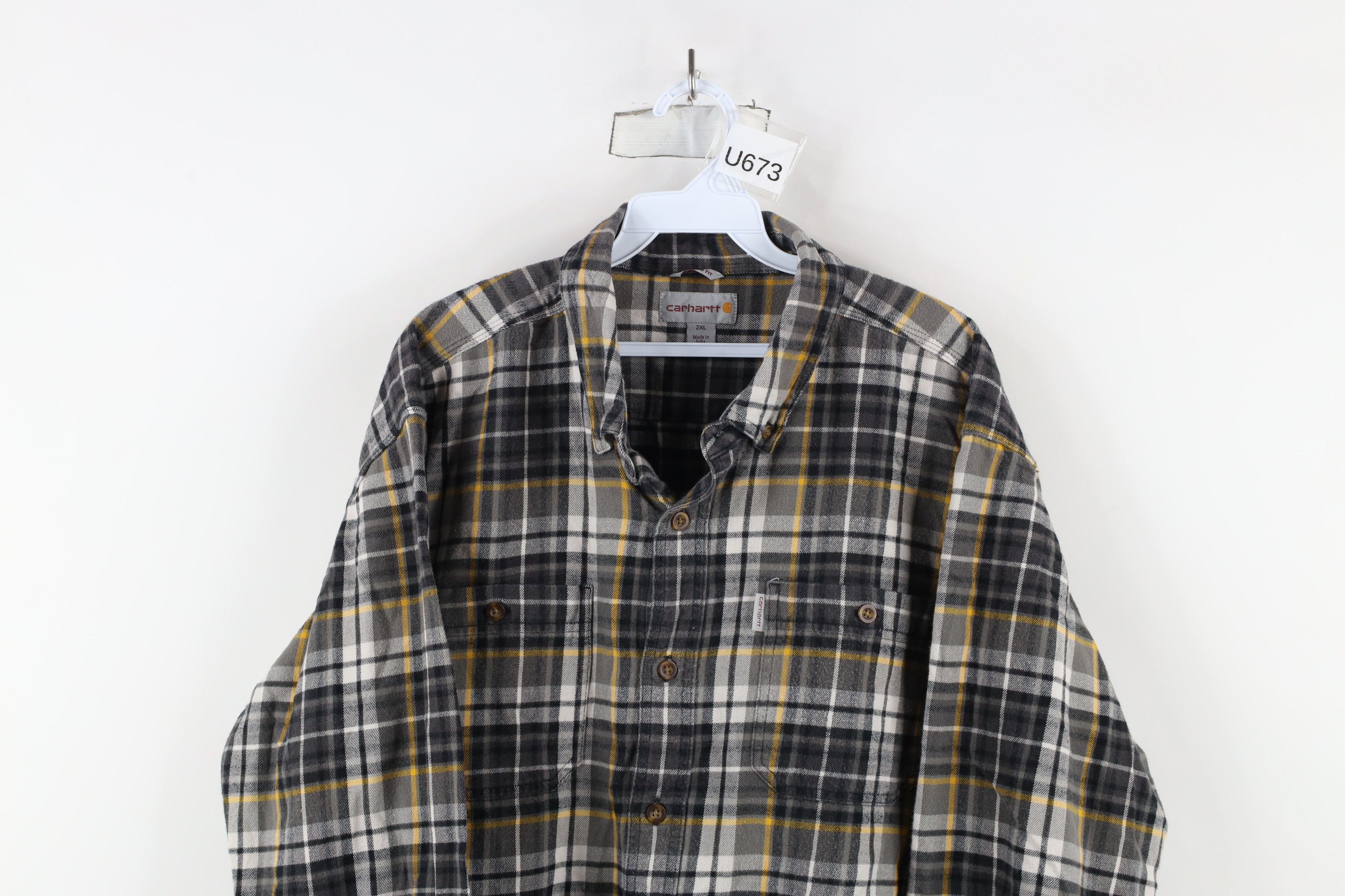 Carhartt × Vintage Vintage Carhartt Fit Flannel Collared Button Down Shirt Size US XXL / EU 58 / 5 - 2 Thumbnail