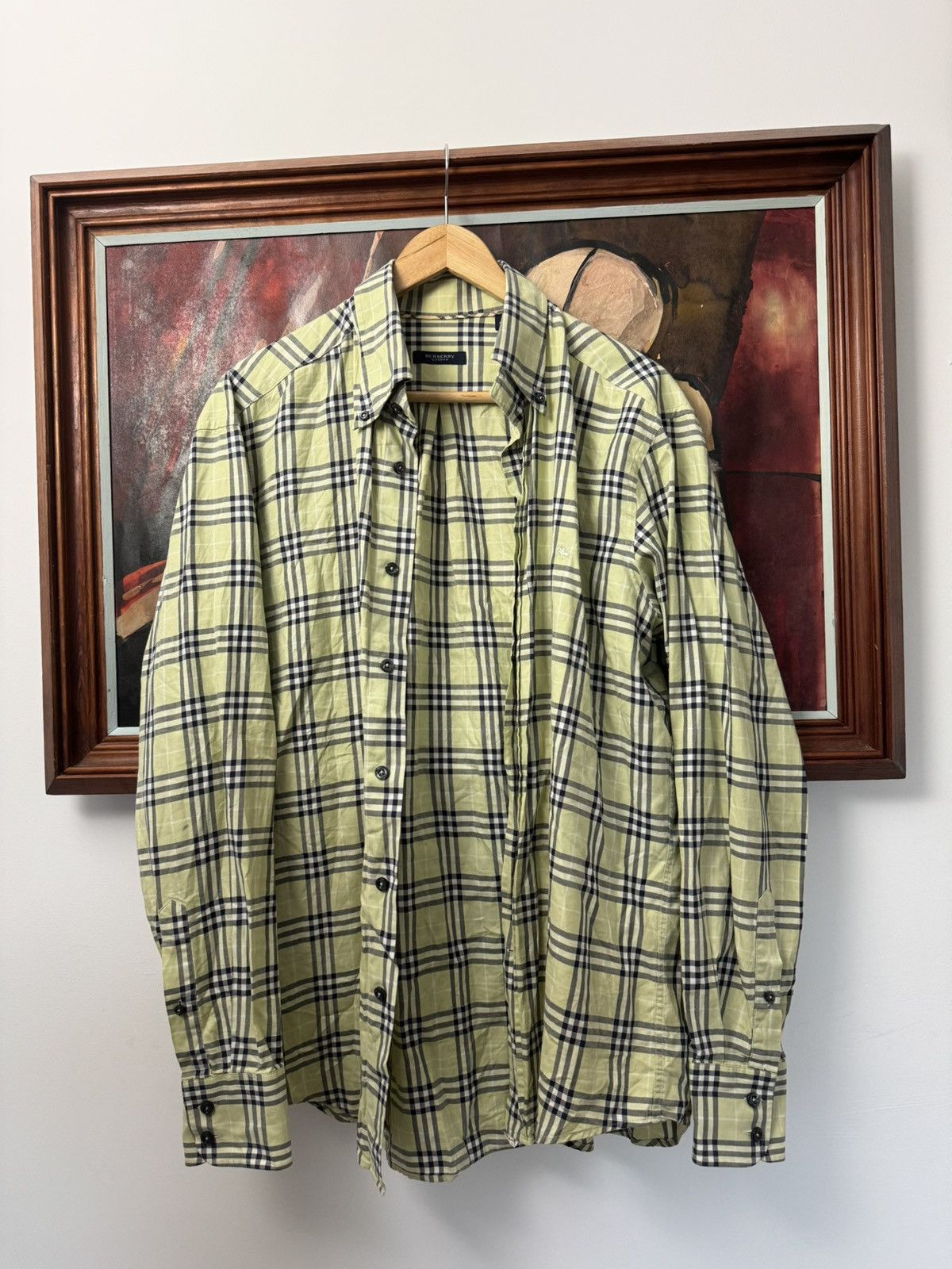 Burberry Burberry Button Up Casual Shirt Yellow NovaCheck Rare Luxury Size US L / EU 52-54 / 3 - 3 Thumbnail