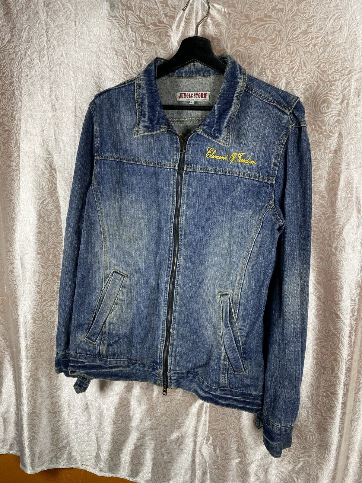 Japanese Brand Junglestorm Vintage Denim Jacket Embroidery Zip Up Japanese Size US M / EU 48-50 / 2 - 4 Thumbnail