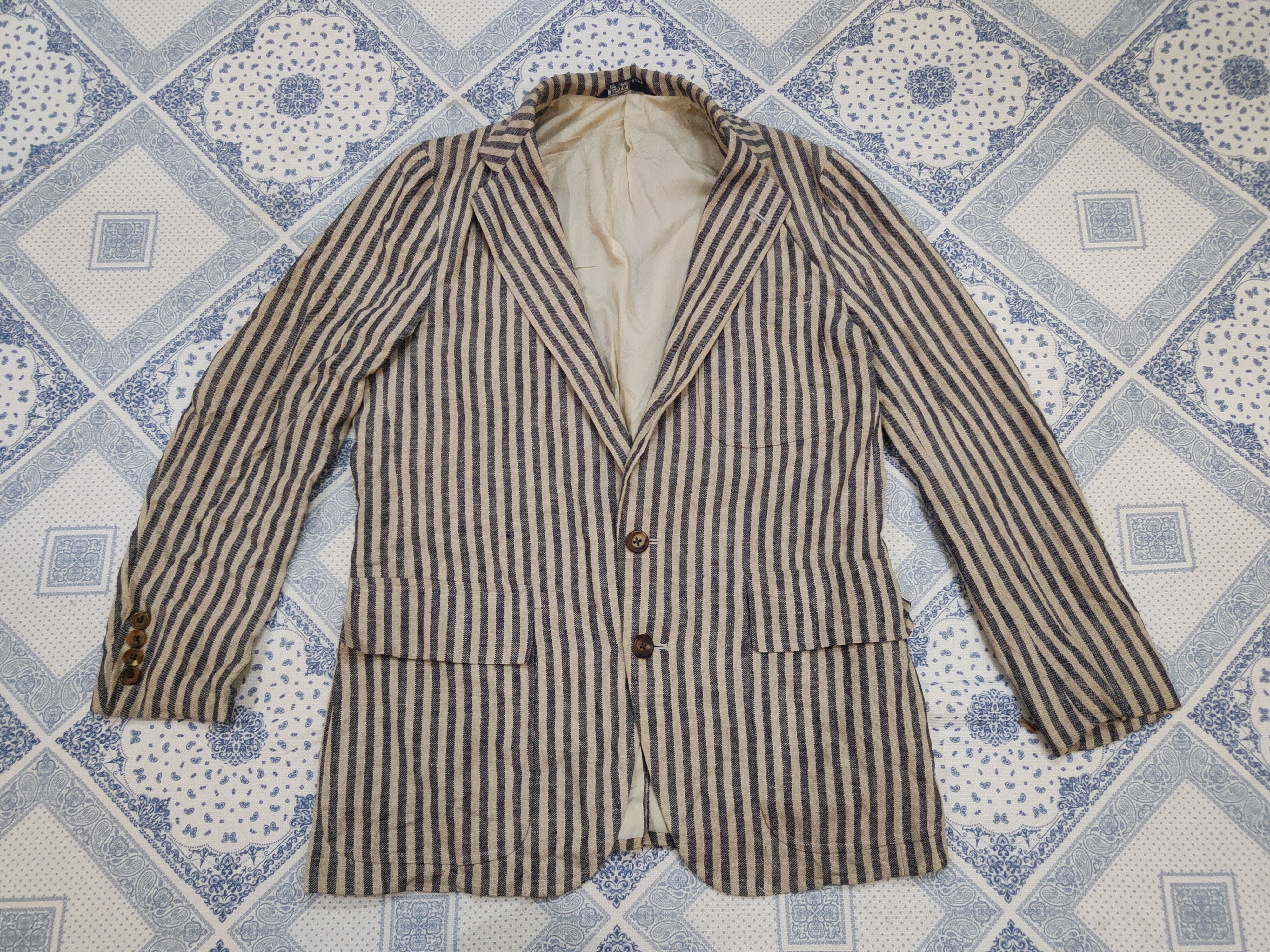 Polo Ralph Lauren Polo Ralph Lauren Canvas Stripe Blazer Size 40S - 1 Thumbnail