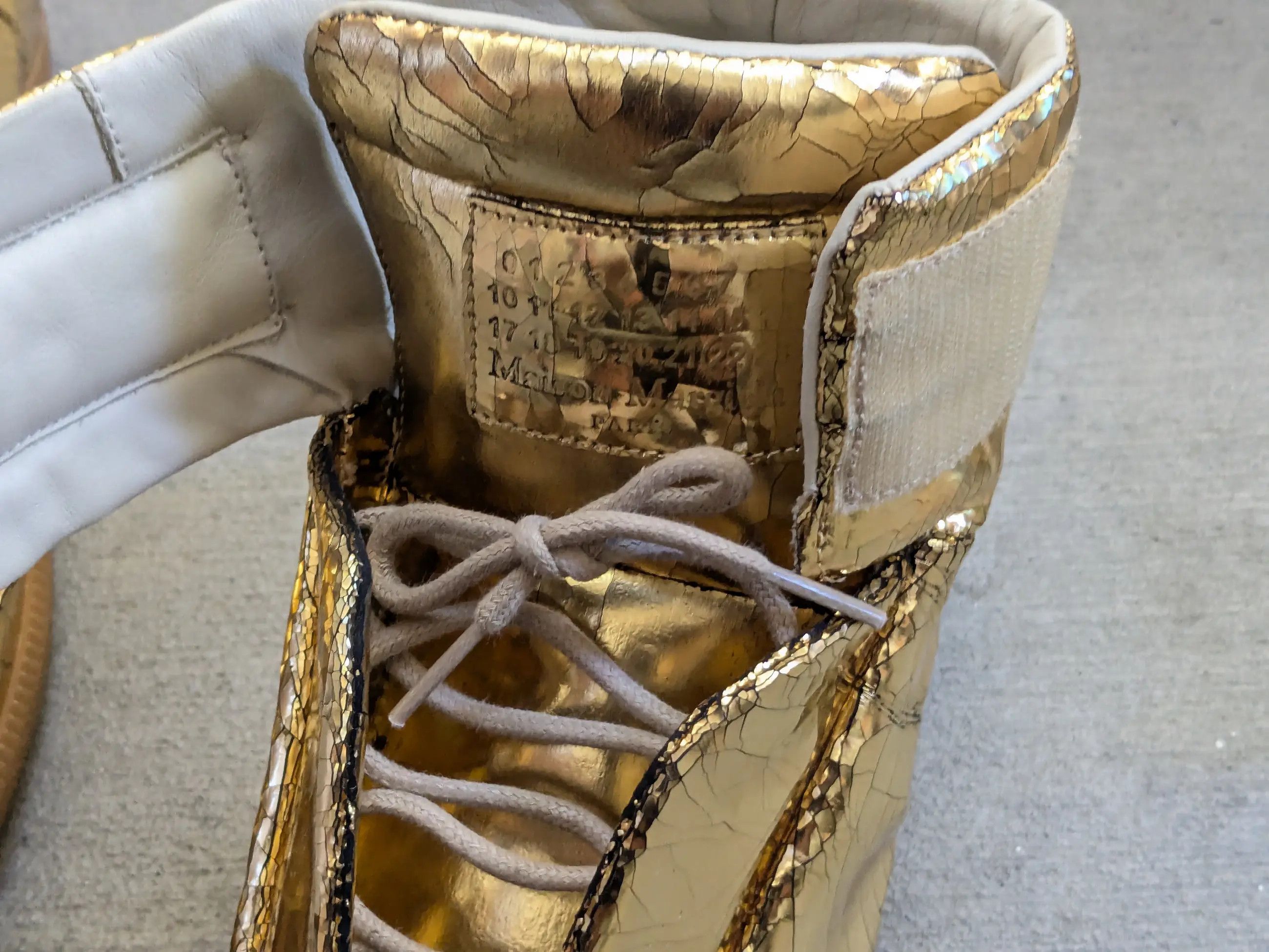 Maison Margiela Maison Margiela Future High Tops Gold 10 43 Cracked Size US 10 / EU 43 - 4 Thumbnail