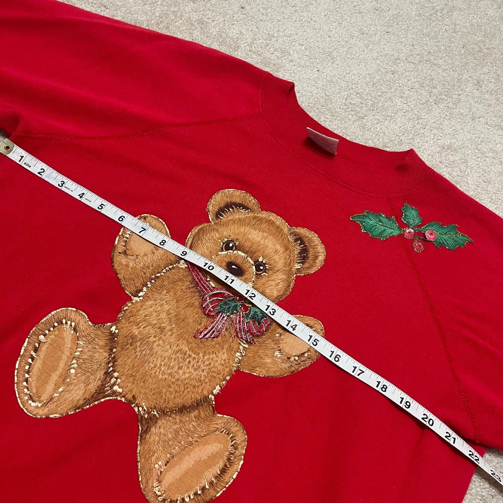 Hanes Vintage Hanes Christmas Teddy Bear Red Crewneck XL Size US XL / EU 56 / 4 - 6 Thumbnail