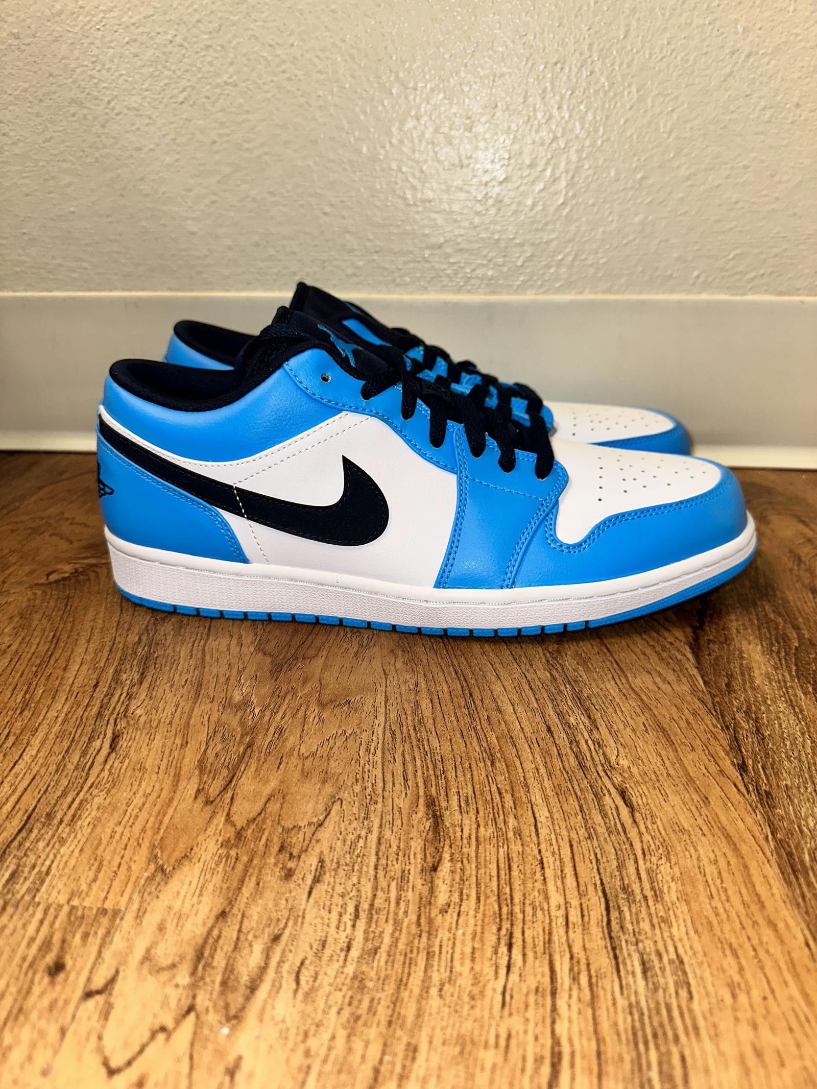 image of Jordan Brand 1 Low Unc (2021) Shoes in University Blue, Men's (Size 13)