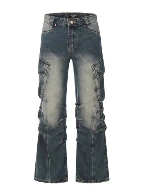 Japanese Brand × Jean Vintage washed distressed side pocket rare jeans Size US 32 / EU 48 - 2 Thumbnail