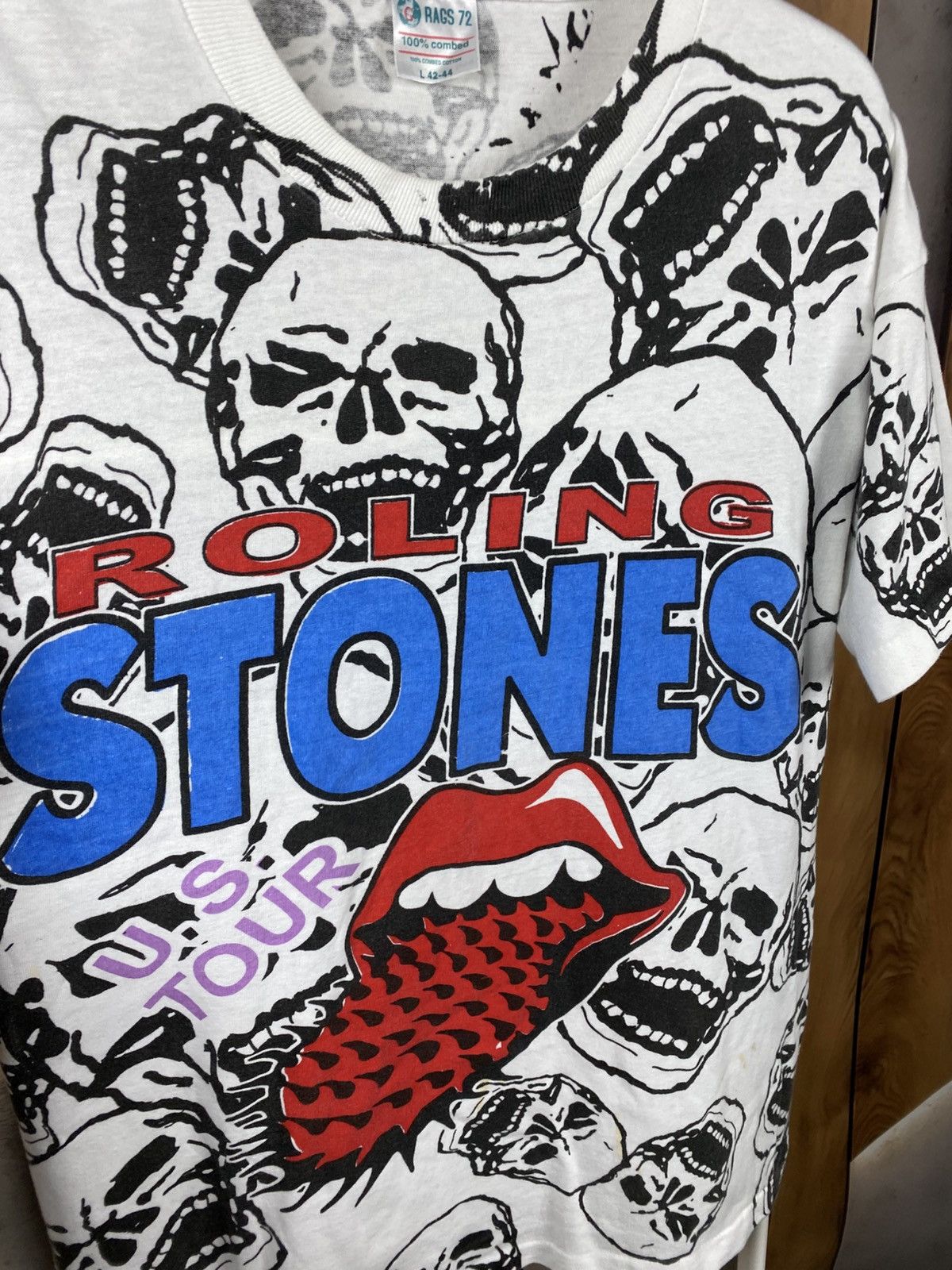 The Rolling Stones 💀Vintage 90s T-Shirt Rolling Stones Overprint U.S Tour Tee💀 Size US L / EU 52-54 / 3 - 3 Thumbnail