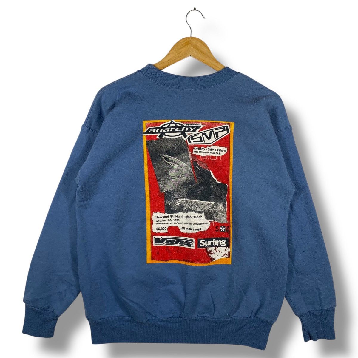 Vintage Vintage 90's VANS SAS Surfing Magazine Graphic Sweatshirt Size US M / EU 48-50 / 2 - 1 Thumbnail