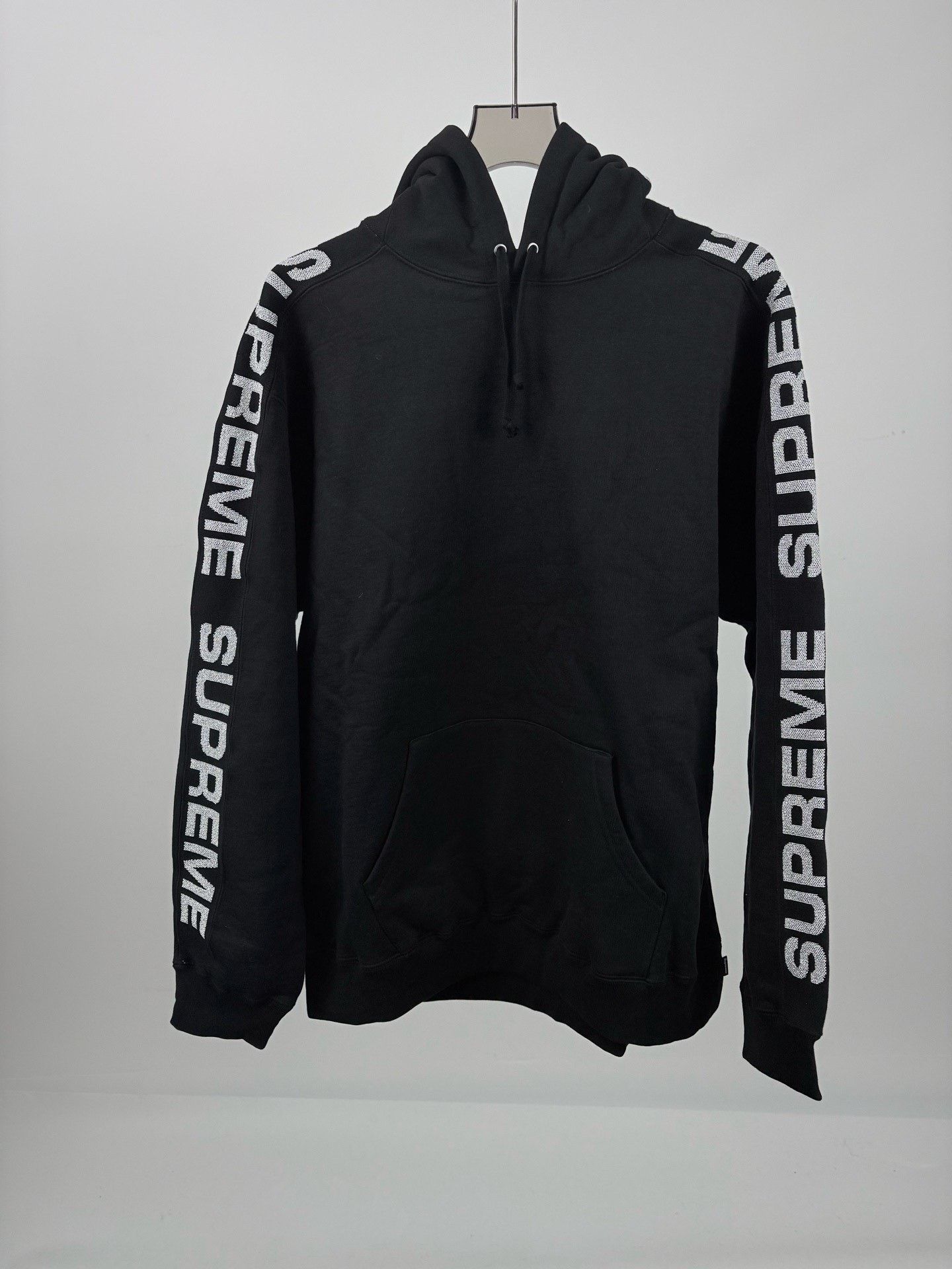 Supreme Supreme Black Silver Embroidered Logo Hoodie Size US XL / EU 56 / 4 - 1 Thumbnail