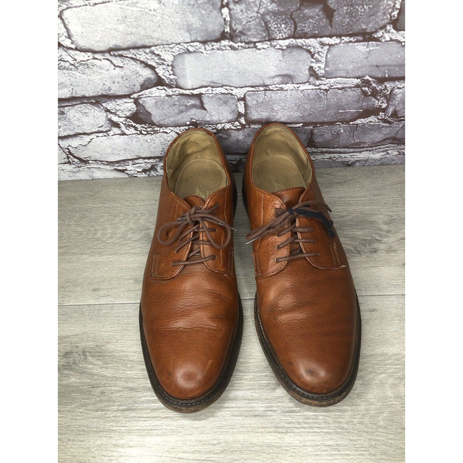 Frye The Frye Co. John A Frye Brown Leather Pebbled Oxfords Shoes Size US 11 / EU 44 - 2 Thumbnail