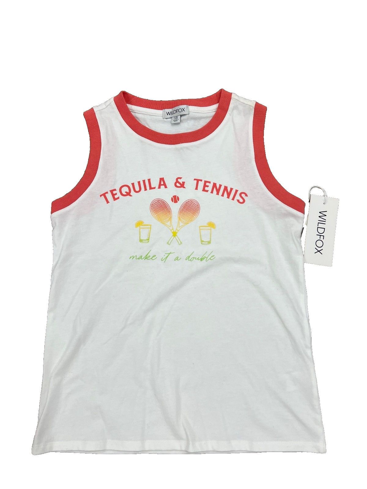 Wildfox Wildfox Tequila & Tennis Make it a Double Tank Top ( XS ) Size XS / US 0-2 / IT 36-38 - 2 Thumbnail