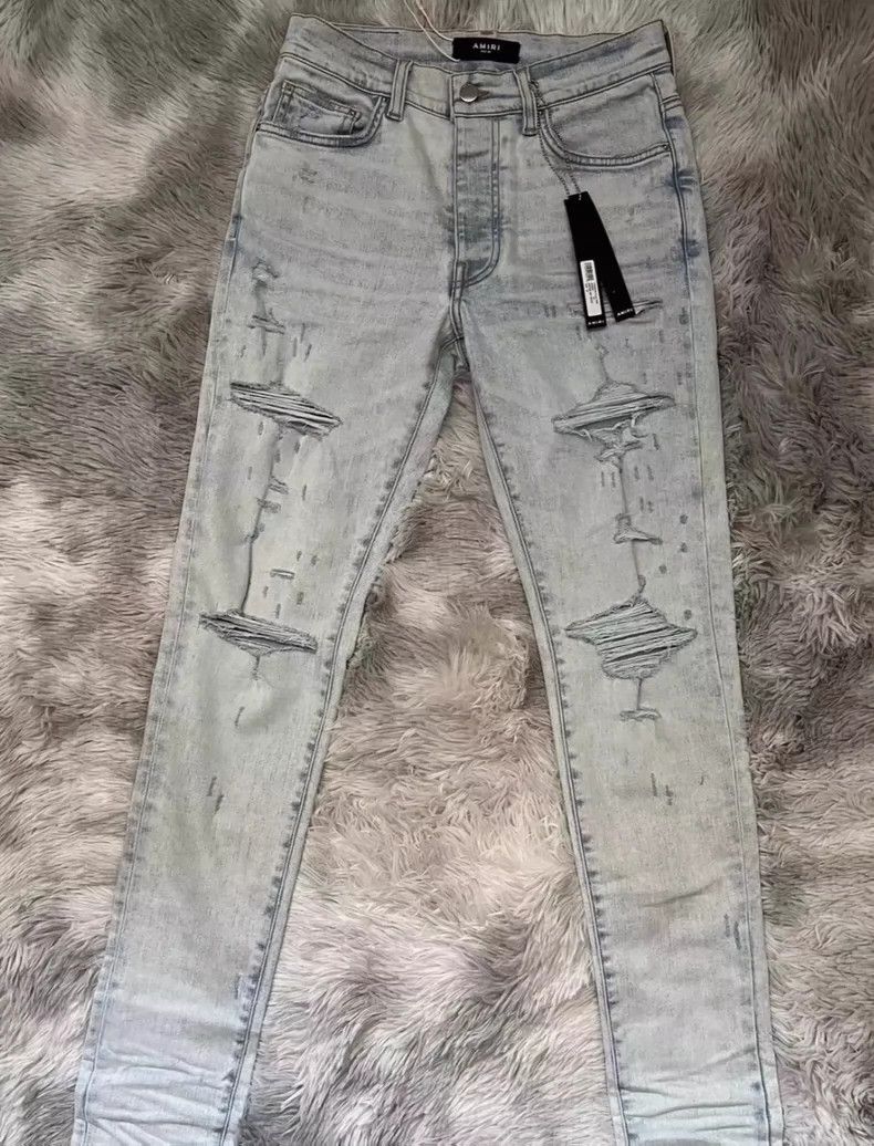 Amiri Amiri Blue Big Destruction Brand New Jeans 2501-Nextarrow Size US 30 / EU 46 - 1 Thumbnail