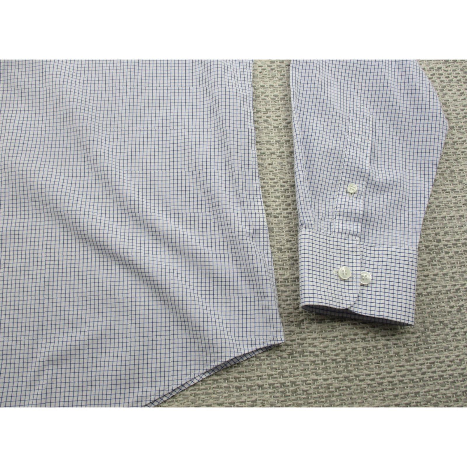 Murano Murano Shirt Mens Large Blue White Check Button Down Slim Fit Dress Shirt Size 42R - 2 Thumbnail