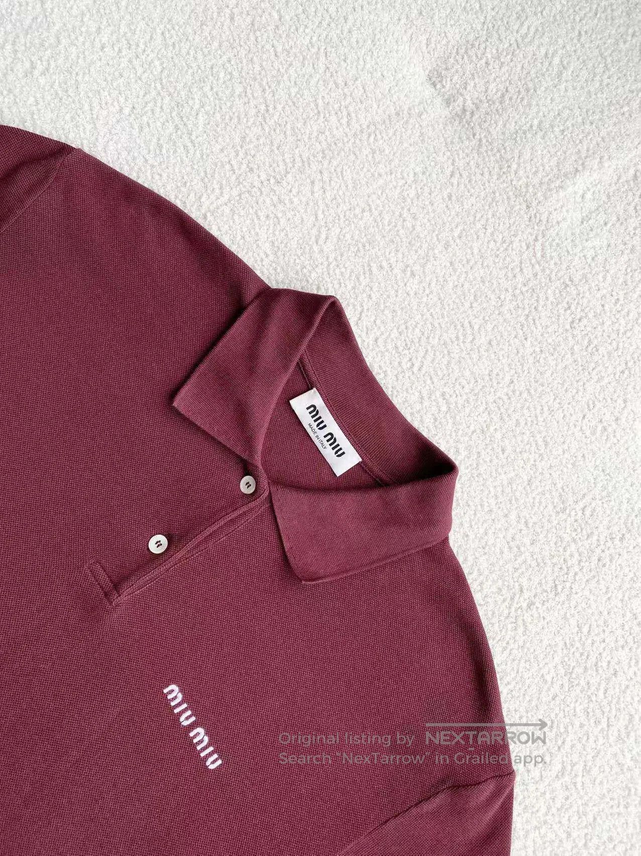 Miu Miu Miu Miu SS24 monogram embroidered short sleeves| Size M / US 6-8 / IT 42-44 - 4 Thumbnail