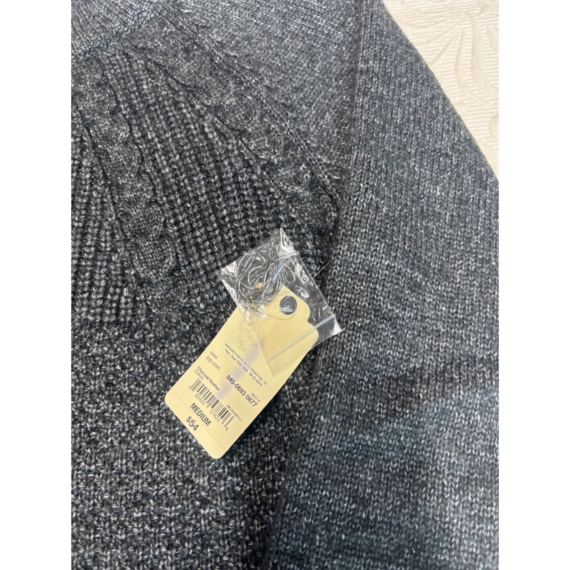 Other St. John’s Bay Mixed Stitch Reglan, Crew Neck Sweater, Charc Size M / US 6-8 / IT 42-44 - 7 Thumbnail
