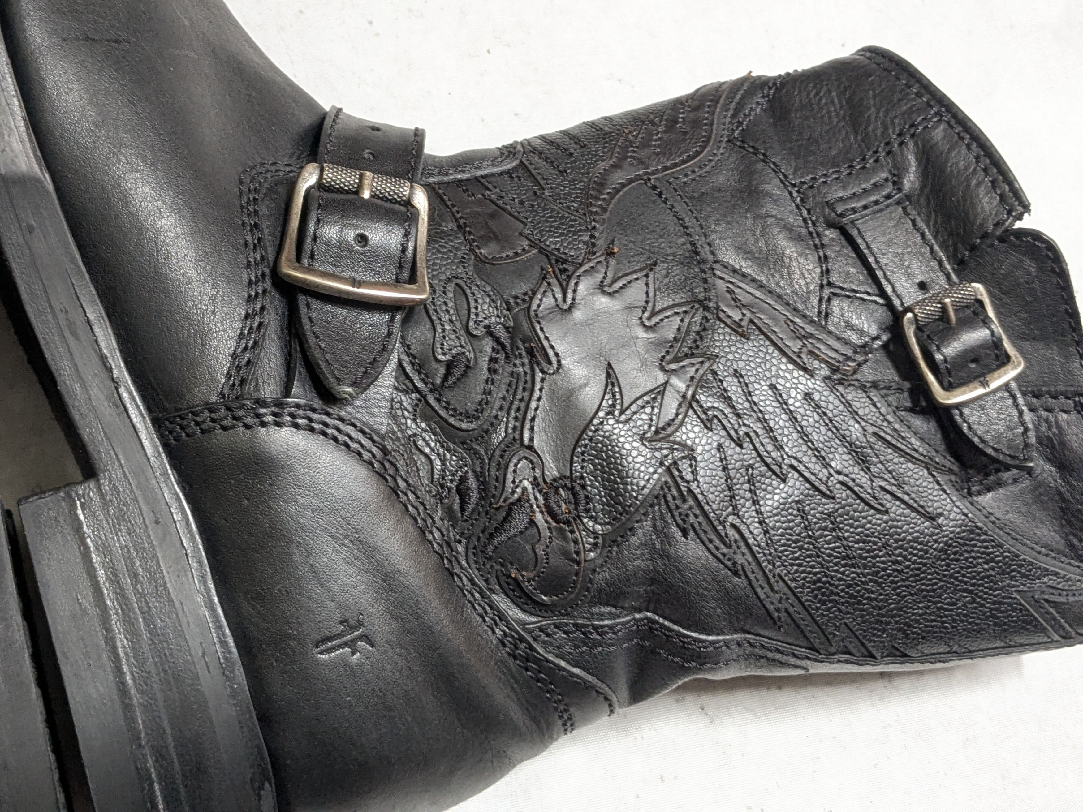 Frye Frye Engineer Boots Black Leather 8 D Buckle Size US 8 / EU 41 - 10 Thumbnail