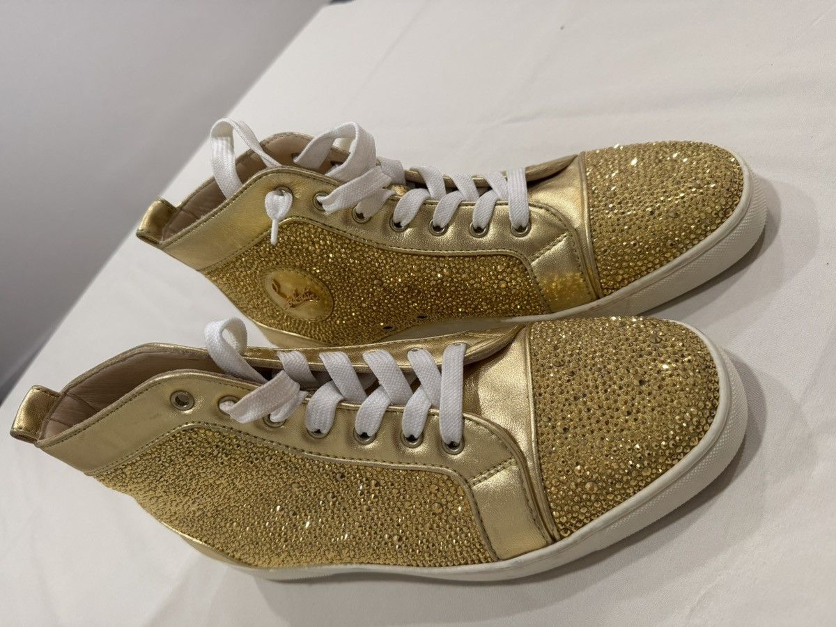 Christian Louboutin Louis Strass Flat Gold Size US 10 / EU 43 - 10 Thumbnail