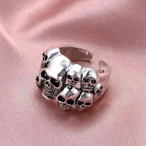 Other Skulls Ring Raw Bones Gothic Death Rock Jewelry Chrome Size ONE SIZE - 3 Thumbnail