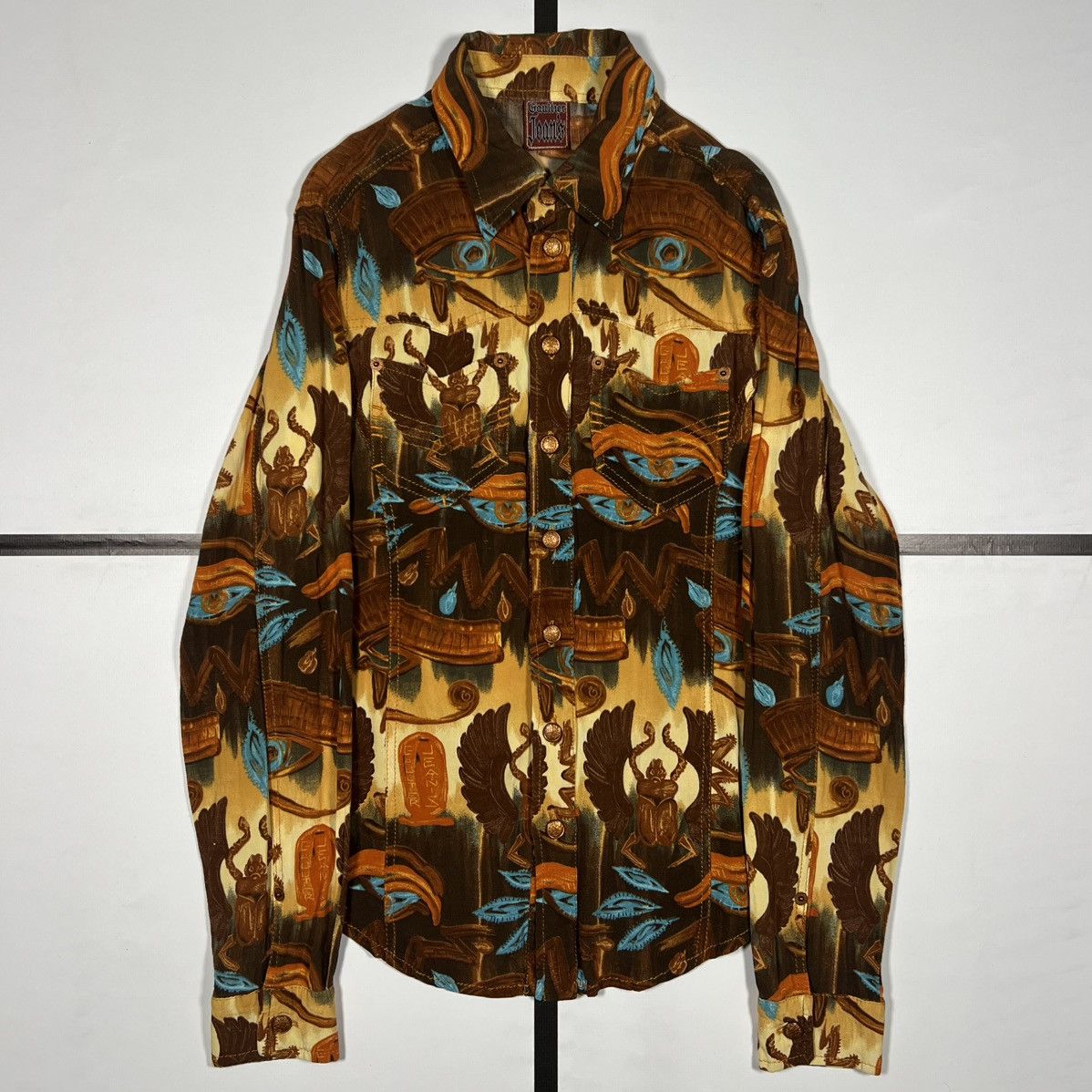 Jean Paul Gaultier |[ SS97 Jean Paul Gaultier Egyptian Print Button Up Shirt ]| Size US S / EU 44-46 / 1 - 2 Thumbnail