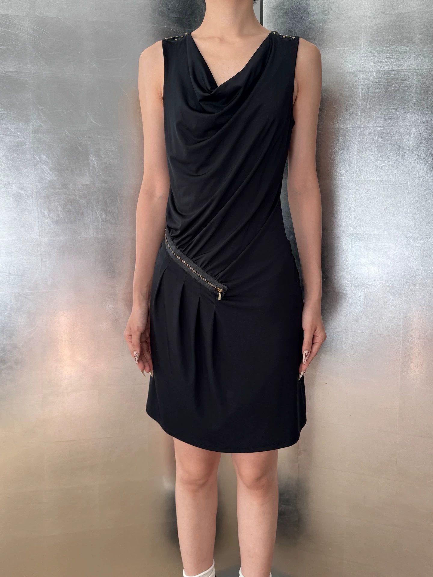 Vintage French Vintage Plunge Neck Waisted Stretchy Dress 36 Size XS / US 0-2 / IT 36-38 - 5 Thumbnail