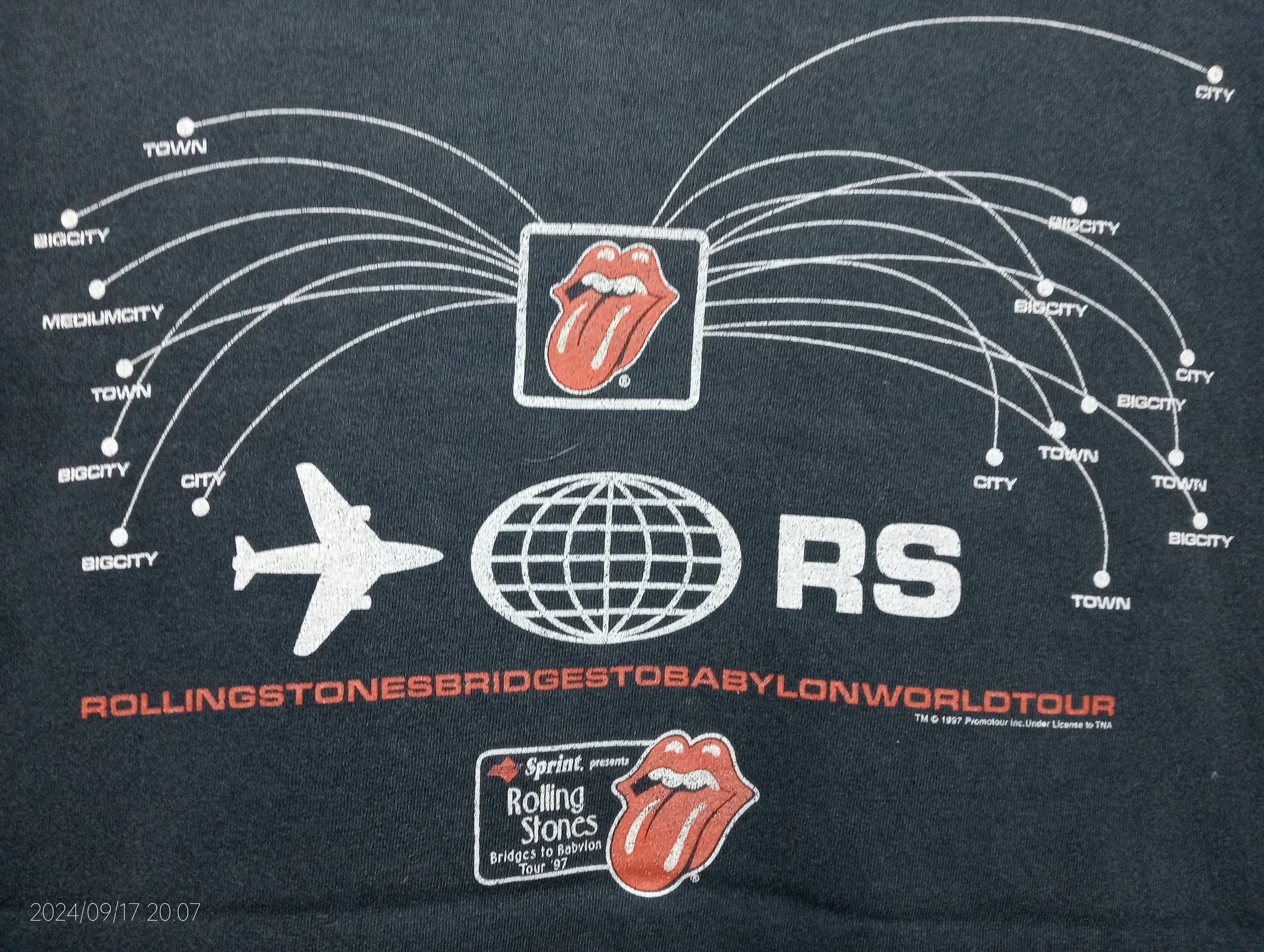 The Rolling Stones Vintage Rolling Stones Bridges to Babylon Tour '97 Tee Size US M / EU 48-50 / 2 - 2 Thumbnail