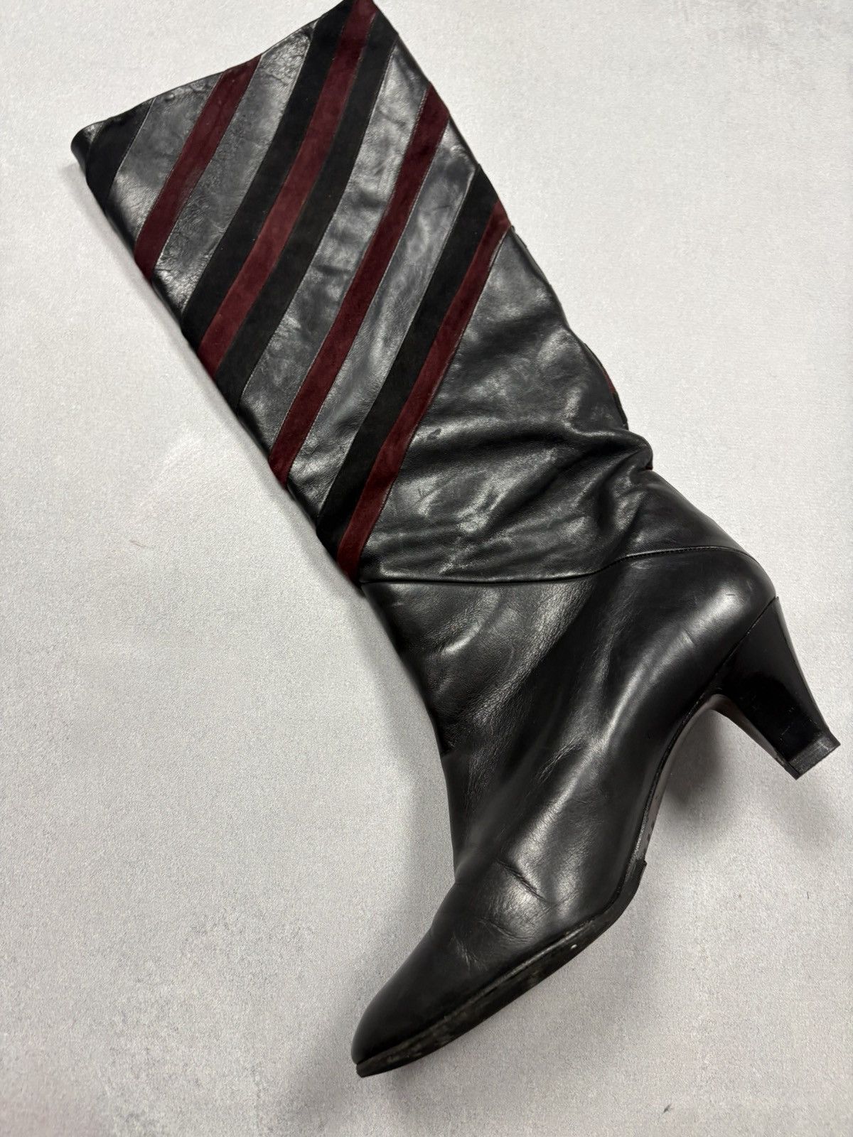 Bally BALLY Vintage Leather Suede High Boots Black Italy Rare 39.5 Size US 9.5 / IT 39.5 - 3 Thumbnail