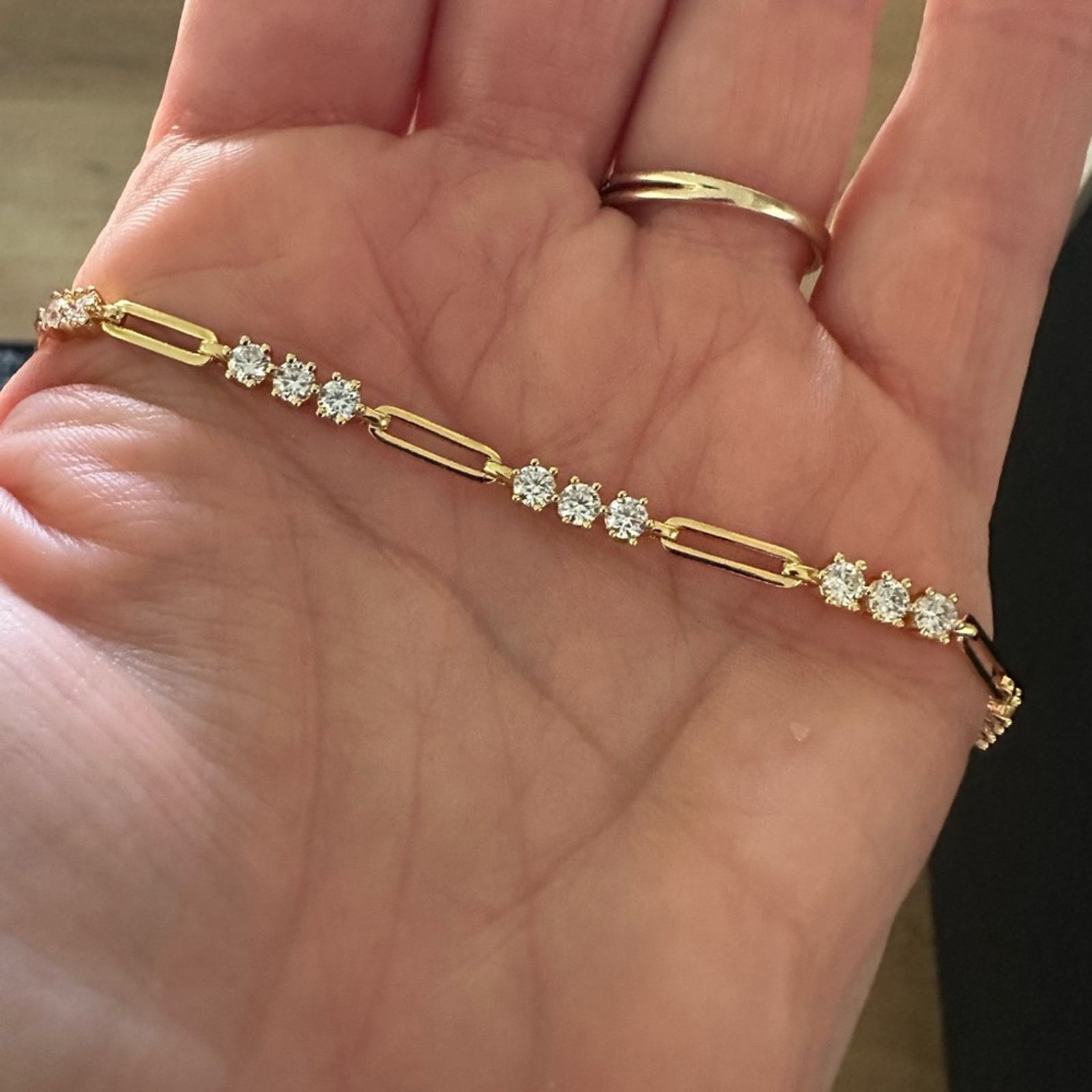 Other 18K Gold Sterling Silver Moissanite Paper clip Necklace $240 Size ONE SIZE - 6 Thumbnail