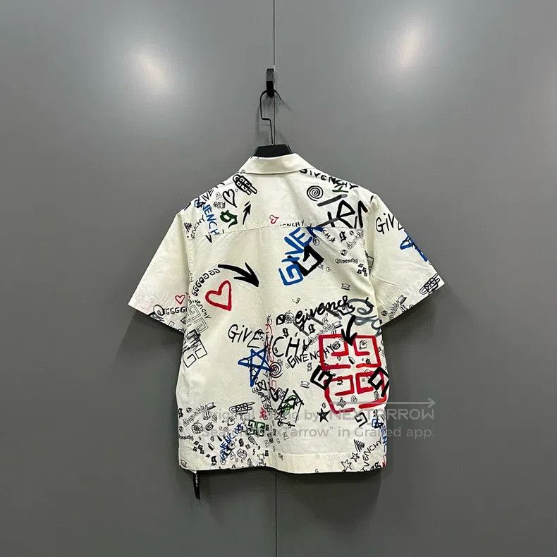 Givenchy Givenchy Graffiti Zipper Short Sleeve Shirt Size US M / EU 48-50 / 2 - 2 Thumbnail
