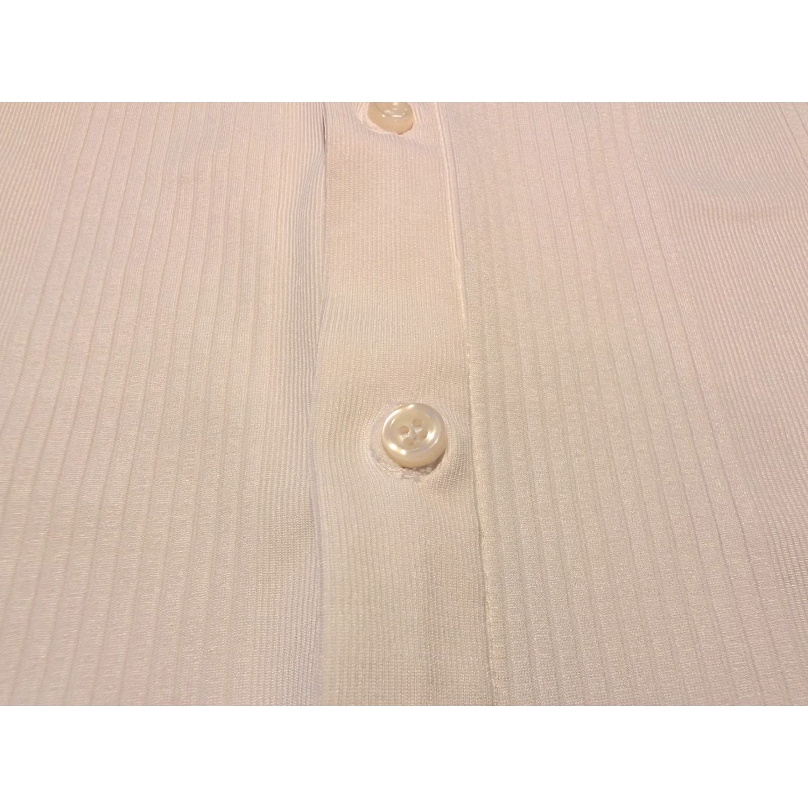 Vintage VINTAGE Positano Shirt Mens Button-Up Short Sleeve White Ribbed Polyester 90s Club Rave USA Made In USA L Size US L / EU 52-54 / 3 - 6 Thumbnail