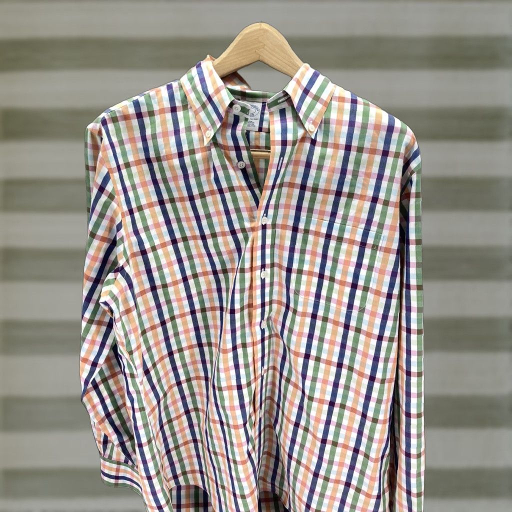 Brooks Brothers Brooks Brothers Original Polo Dress Shirt Men L Striped Long Sleeve Button-Up Multicolor Shirt Size 42R - 1 Thumbnail