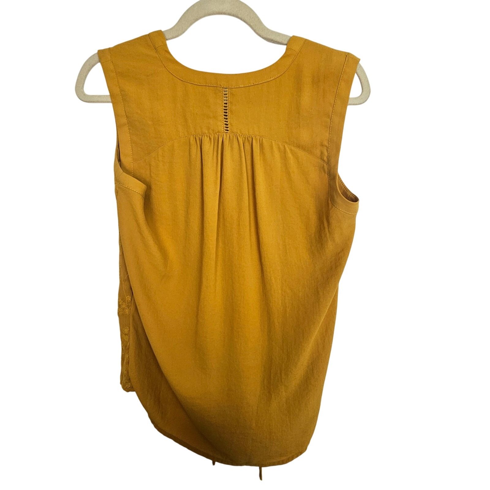 Anthropologie Maeve Anthropologie Womens Floral Tank Sz 4 Mustard Lace Up Size M / US 6-8 / IT 42-44 - 7 Thumbnail