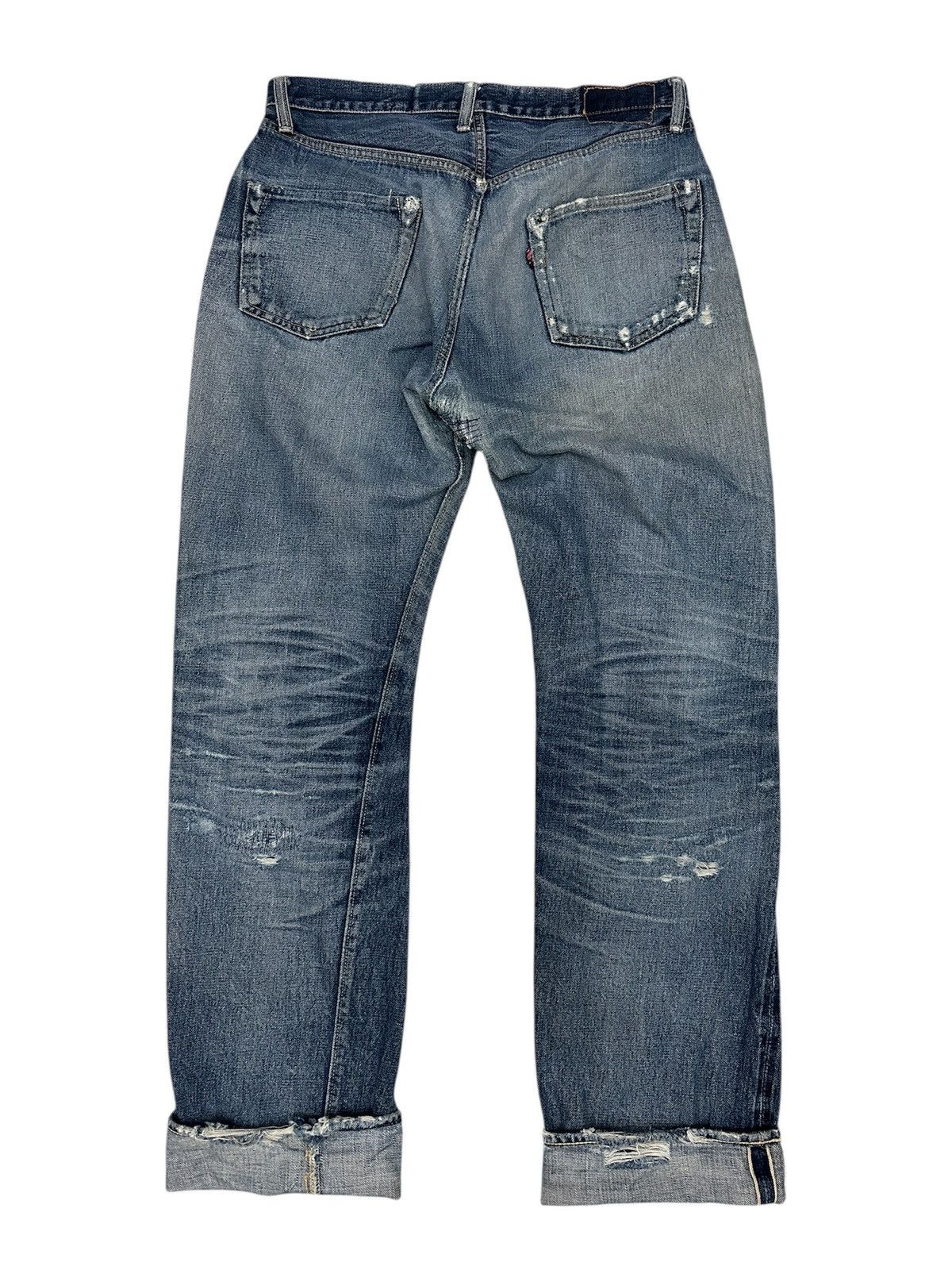 Denime 🔥🔥🔥Vintage 90s DENIME SELVEDGE distressed Shashiko Rework Size US 32 / EU 48 - 3 Thumbnail