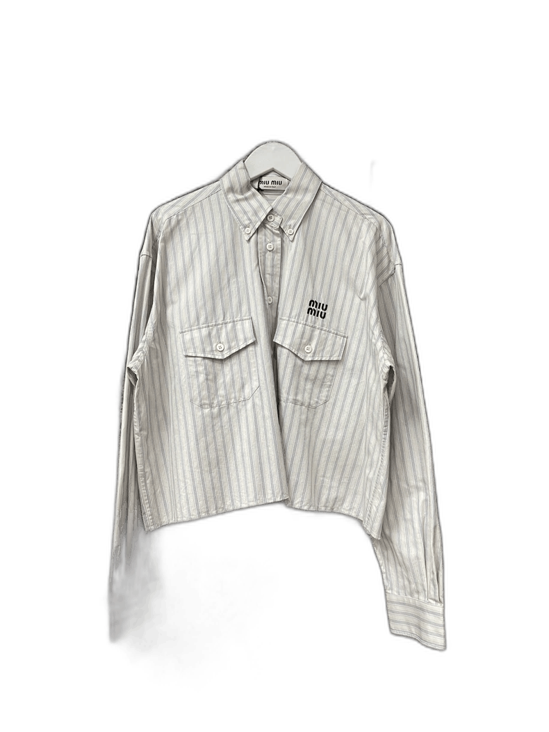 Miu Miu Miumiu Striped Long Sleeve Shirt Size US M / EU 48-50 / 2 - 1 Thumbnail