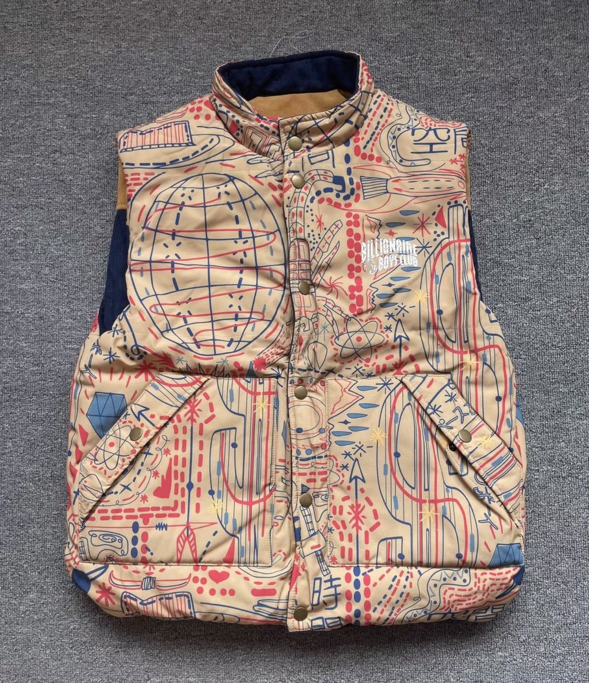 Billionaire Boys Club BBC ICECREAM Reversible Silk-Screened Padded Vest Jacket Size US L / EU 52-54 / 3 - 1 Thumbnail