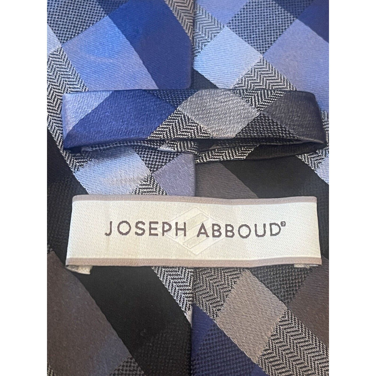 Joseph Abboud Joseph Abboud Blue Black Gray 100% Silk Men’s Extra Long Size ONE SIZE - 9 Thumbnail