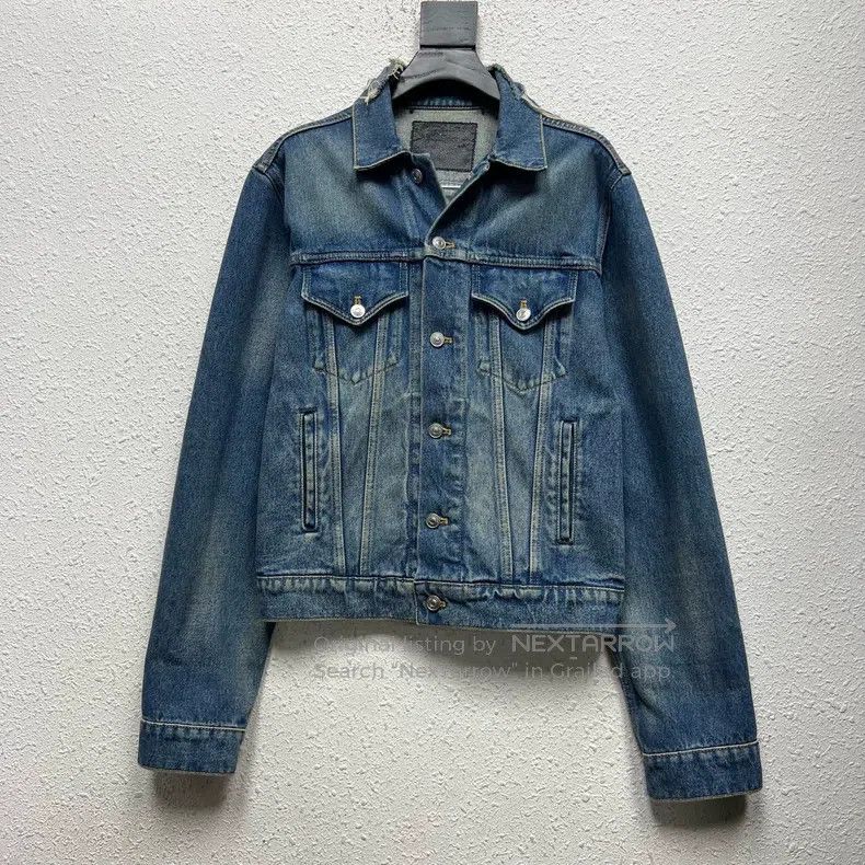 Balenciaga Balenciaga Coke Wave Embroidered Logo Denim Jacket Size US S / EU 44-46 / 1 - 1 Thumbnail
