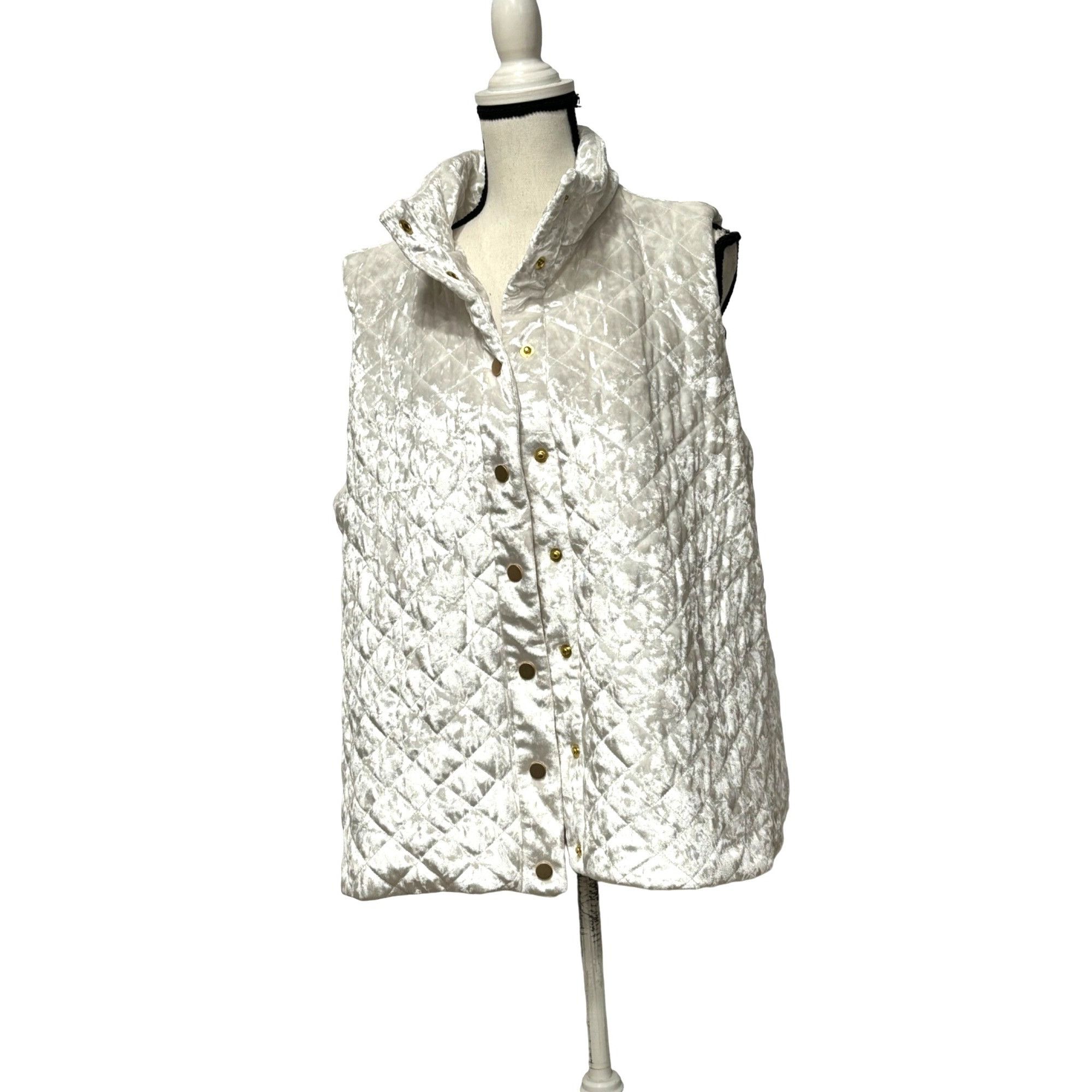 Charter Club Charter Club Velvet Quilted Vest in Winter Morning Size XX Size XXL / US 16-18 / IT 52-54 - 2 Thumbnail