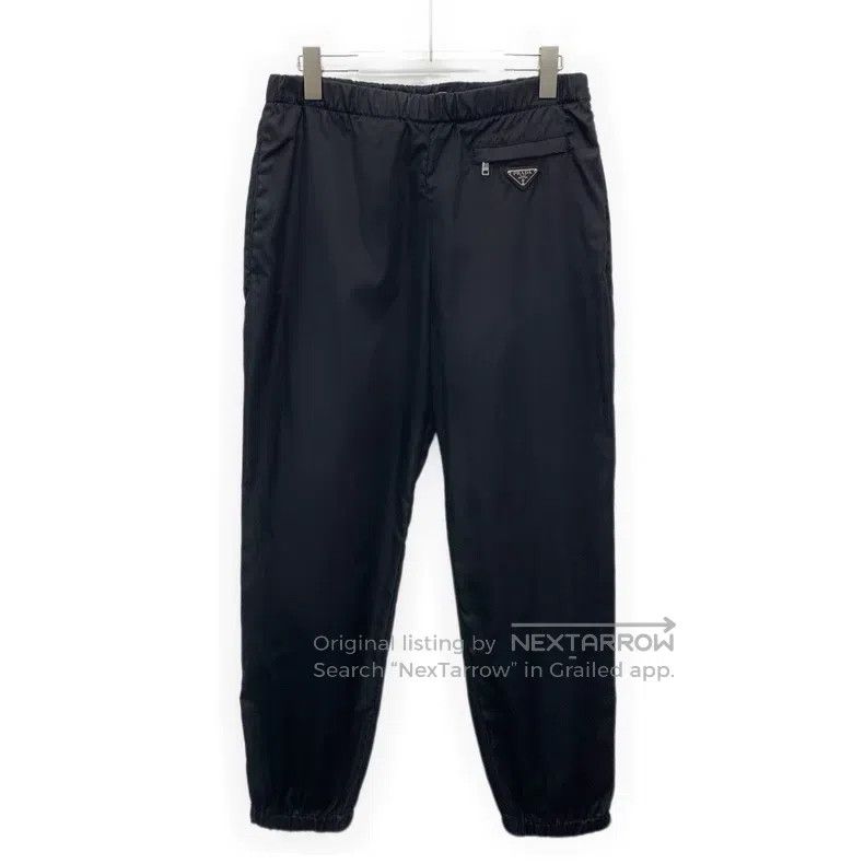 Prada Black triangle standard leg casual sports trousers