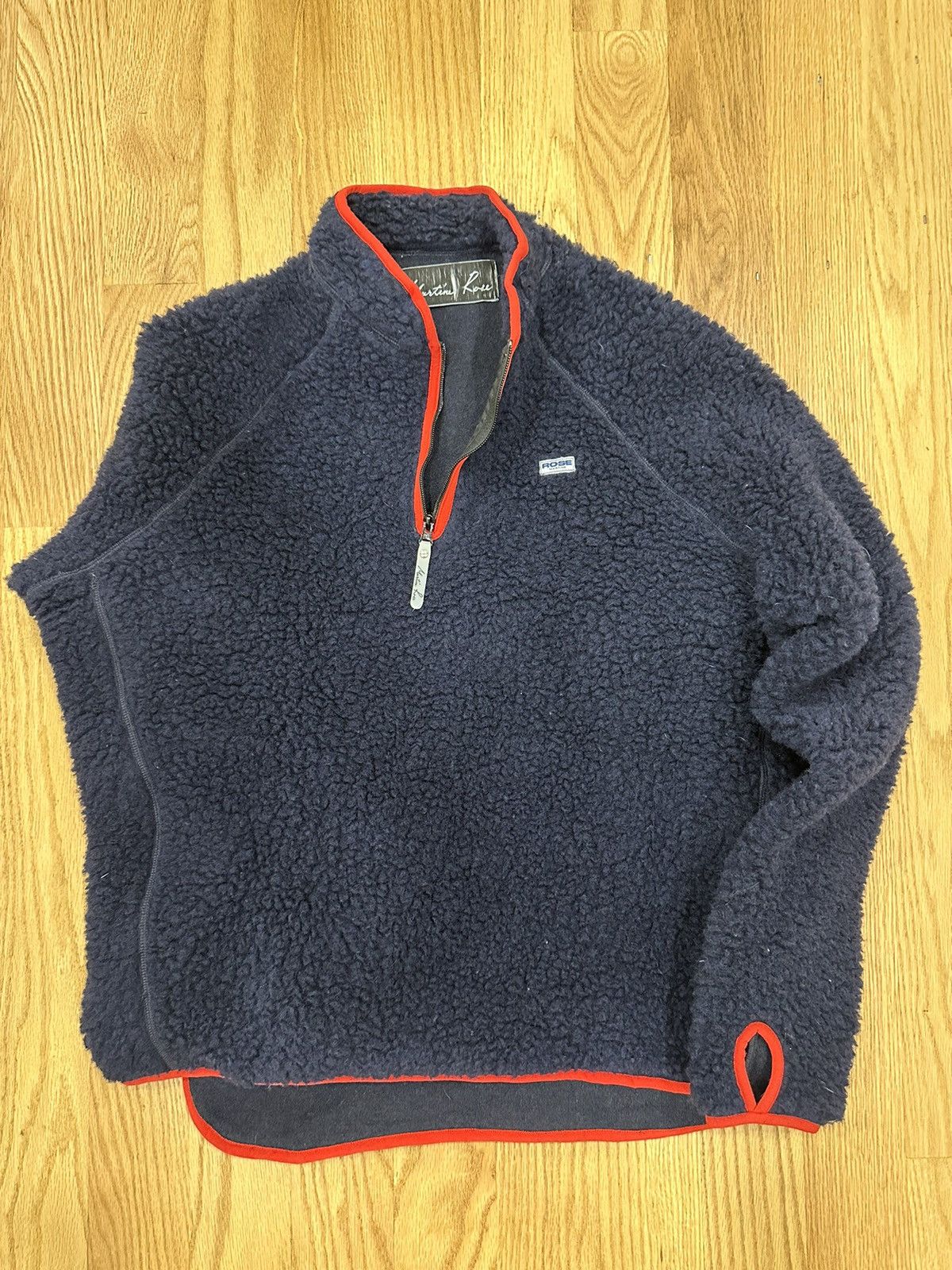 image of Martine Rose Heavy Fleece Pullover in Blue, Men's (Size Medium)