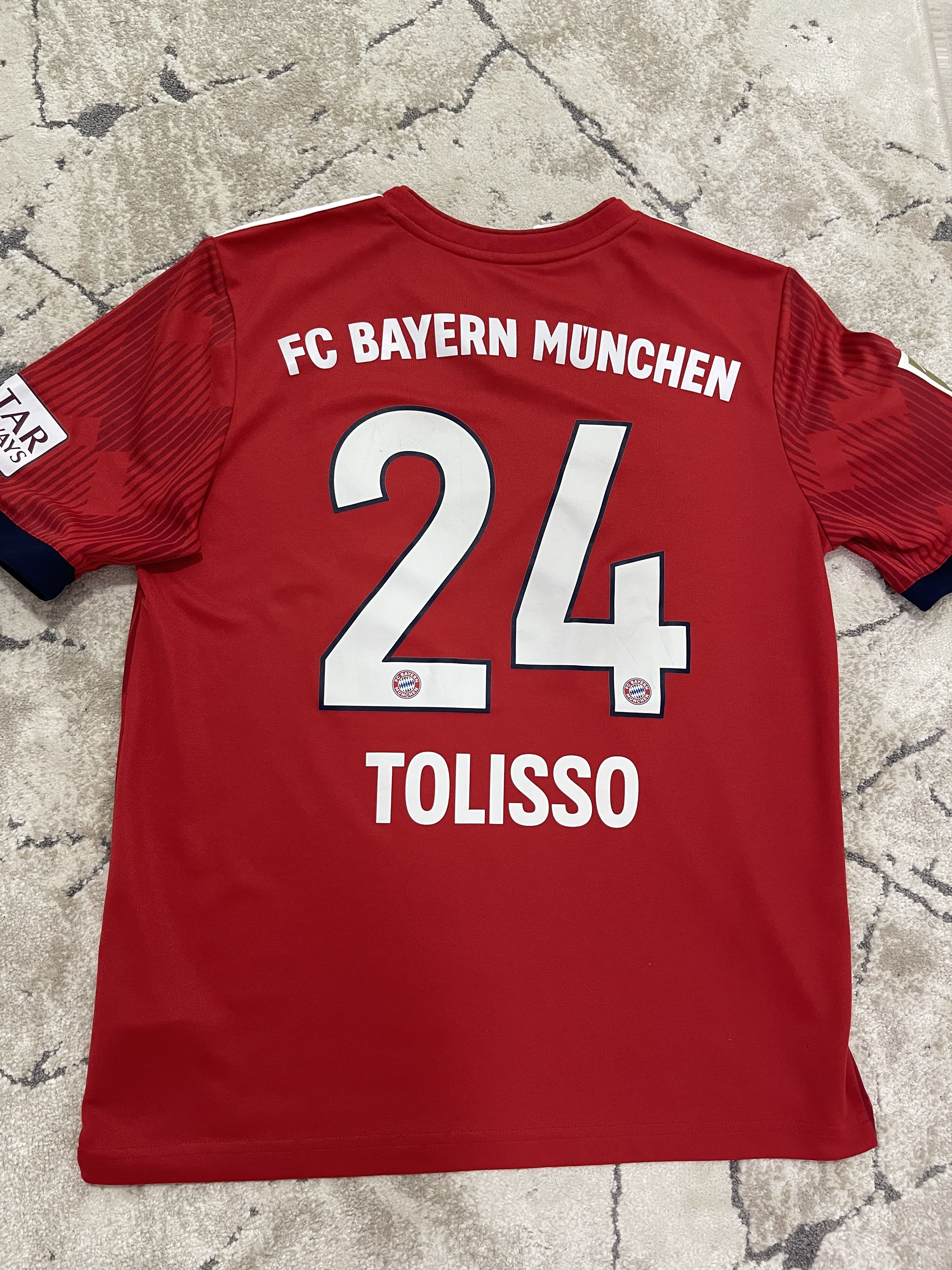 Adidas Adidas Bayern Munich Kids XL 2018/19 Tolisso #24 Red Size US S / EU 44-46 / 1 - 3 Thumbnail