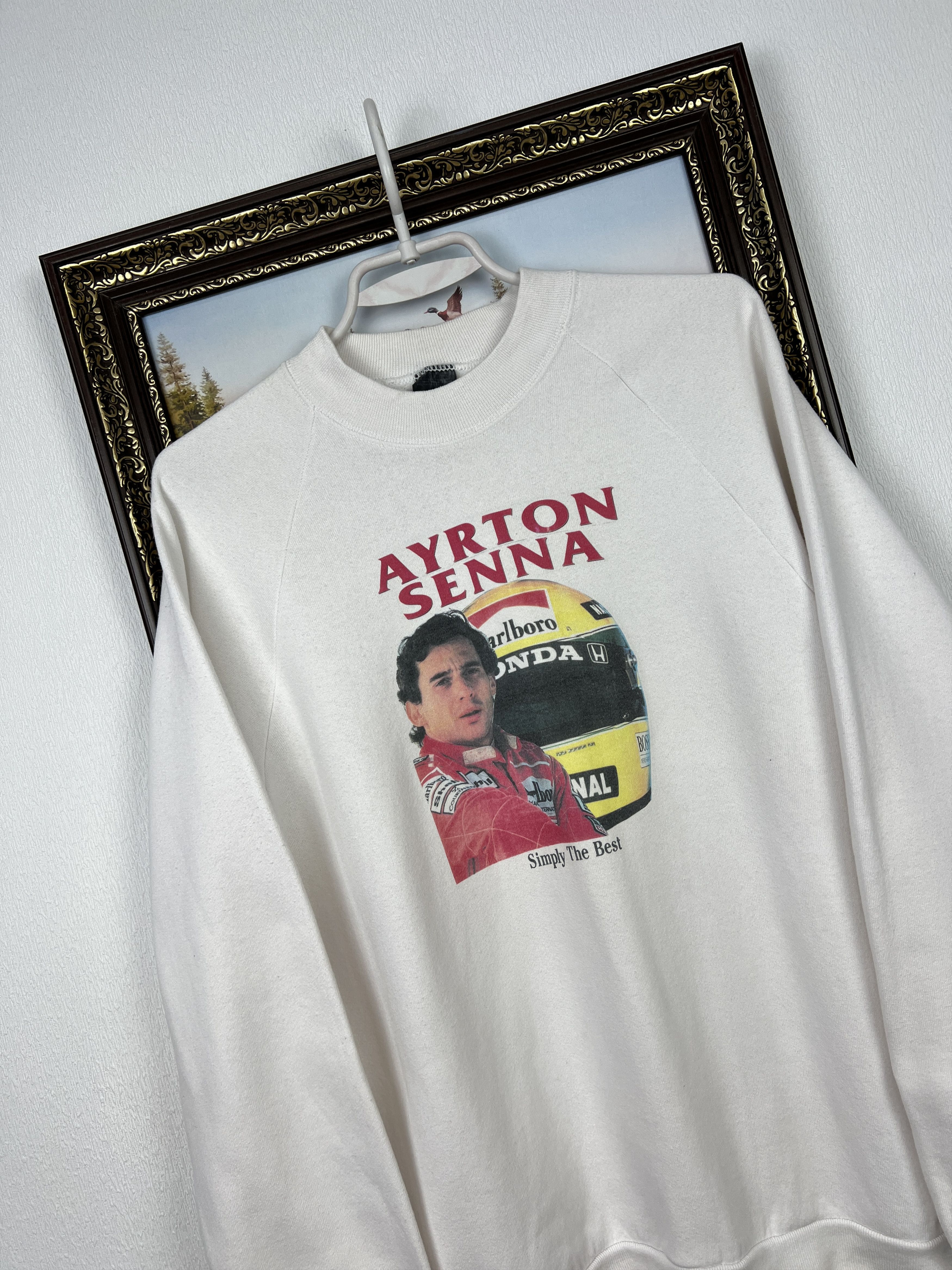 Vintage Vintage 90's Ayrton Senna Sweatshirt Formula 1 Marlboro Size US M / EU 48-50 / 2 - 4 Thumbnail
