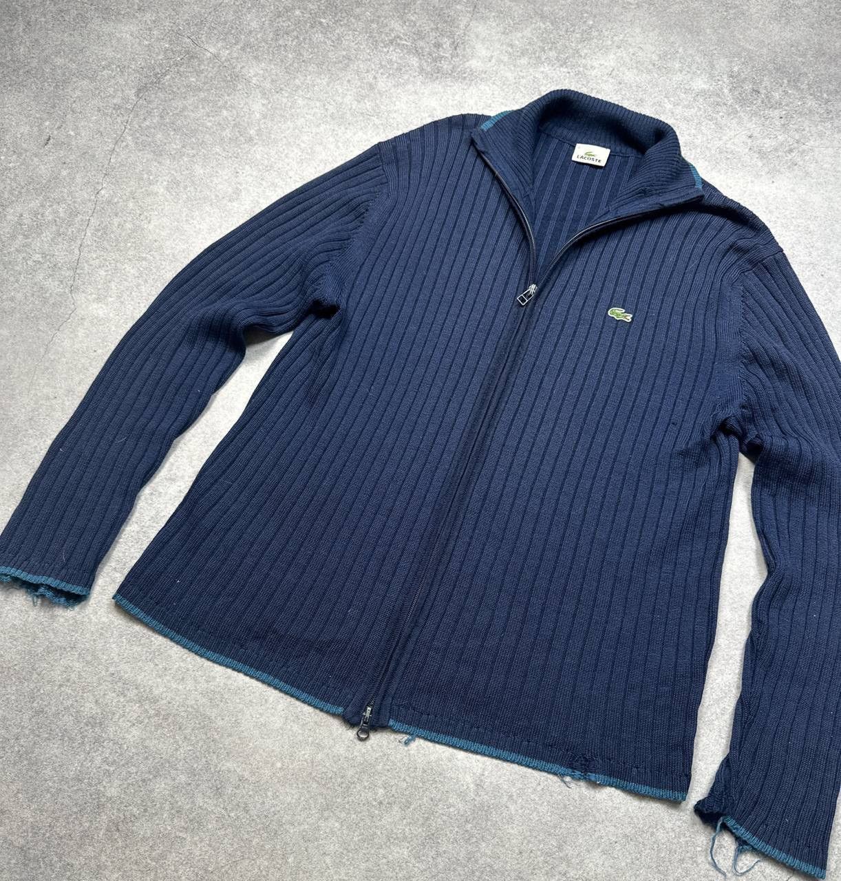 Lacoste Vintage Lacoste Wool Zip Cardigan, Size XL (6) Size US XL / EU 56 / 4 - 3 Thumbnail