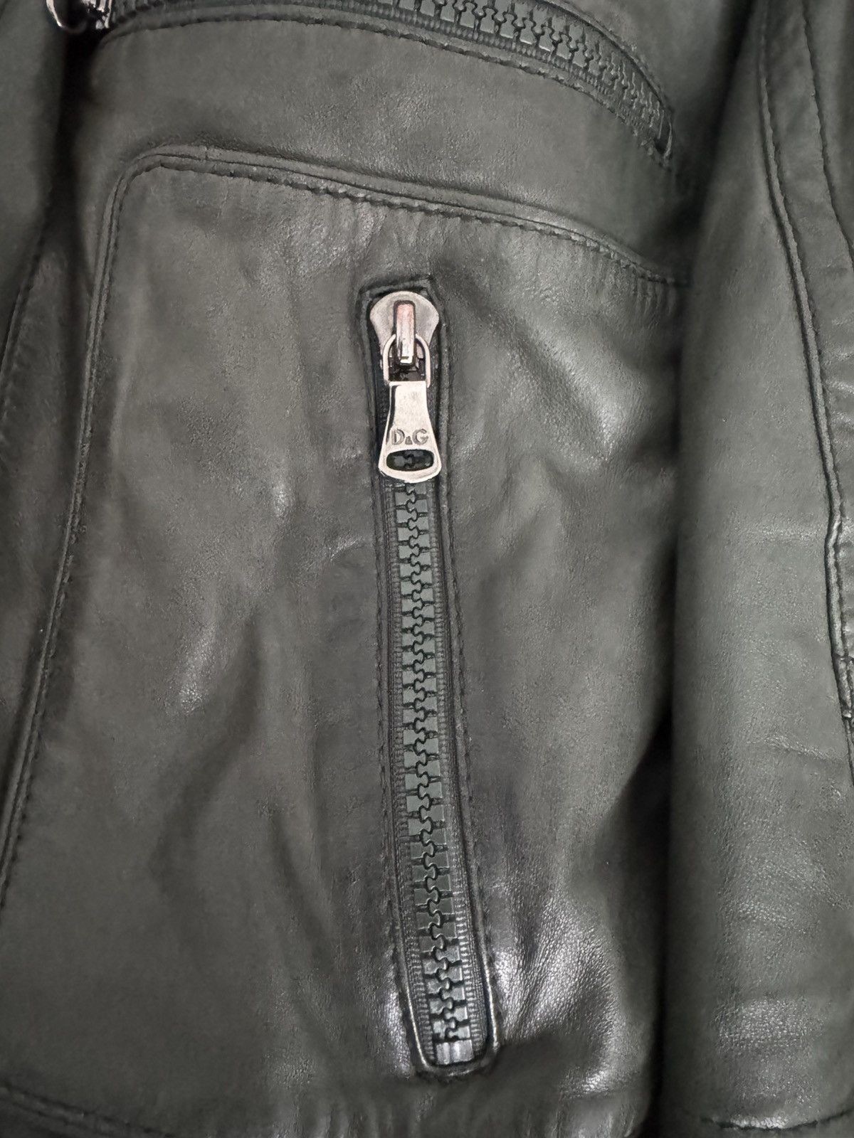 Dolce & Gabbana Dolce Gabbana Vintage Zip Leather Jacket Lambskin Green Sz50 Size US M / EU 48-50 / 2 - 10 Thumbnail