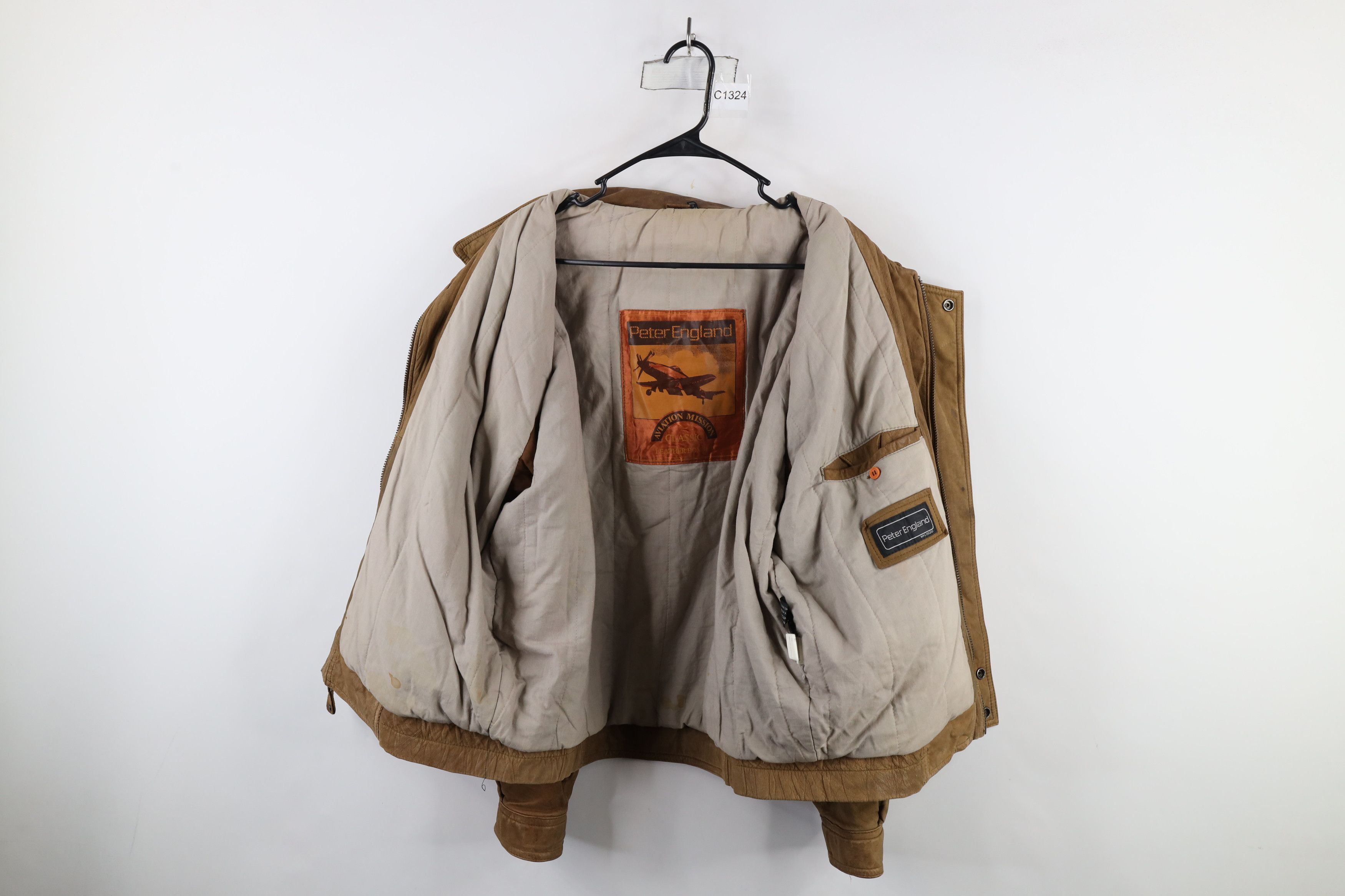 Vintage Vintage 90s Streetwear Leather Full Zip Bomber Flight Jacket Size US XL / EU 56 / 4 - 9 Thumbnail