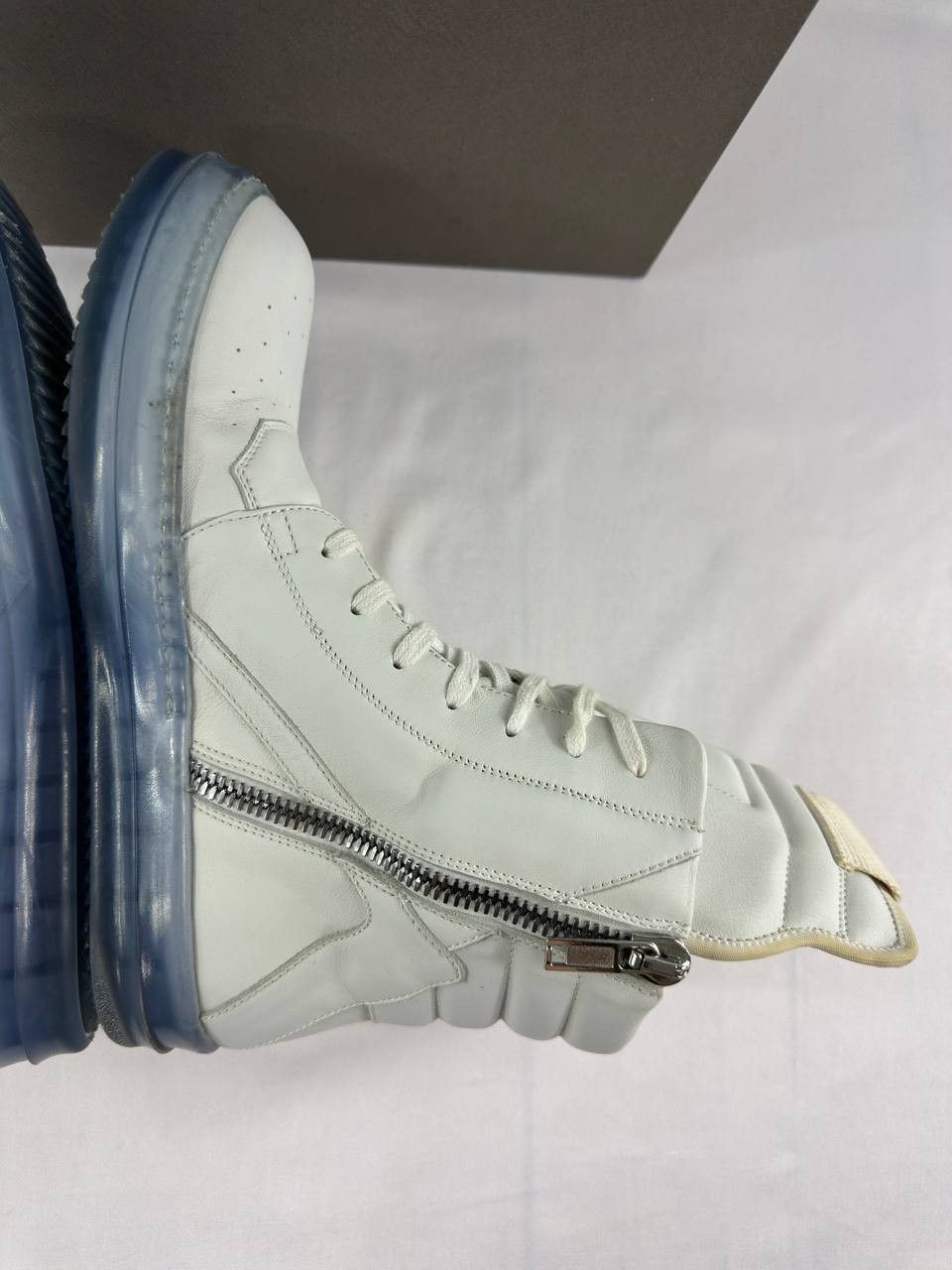 Rick Owens Rick Owens Geobasket High 'Chalk White Blue Transparent' Size US 8 / EU 41 - 15 Thumbnail