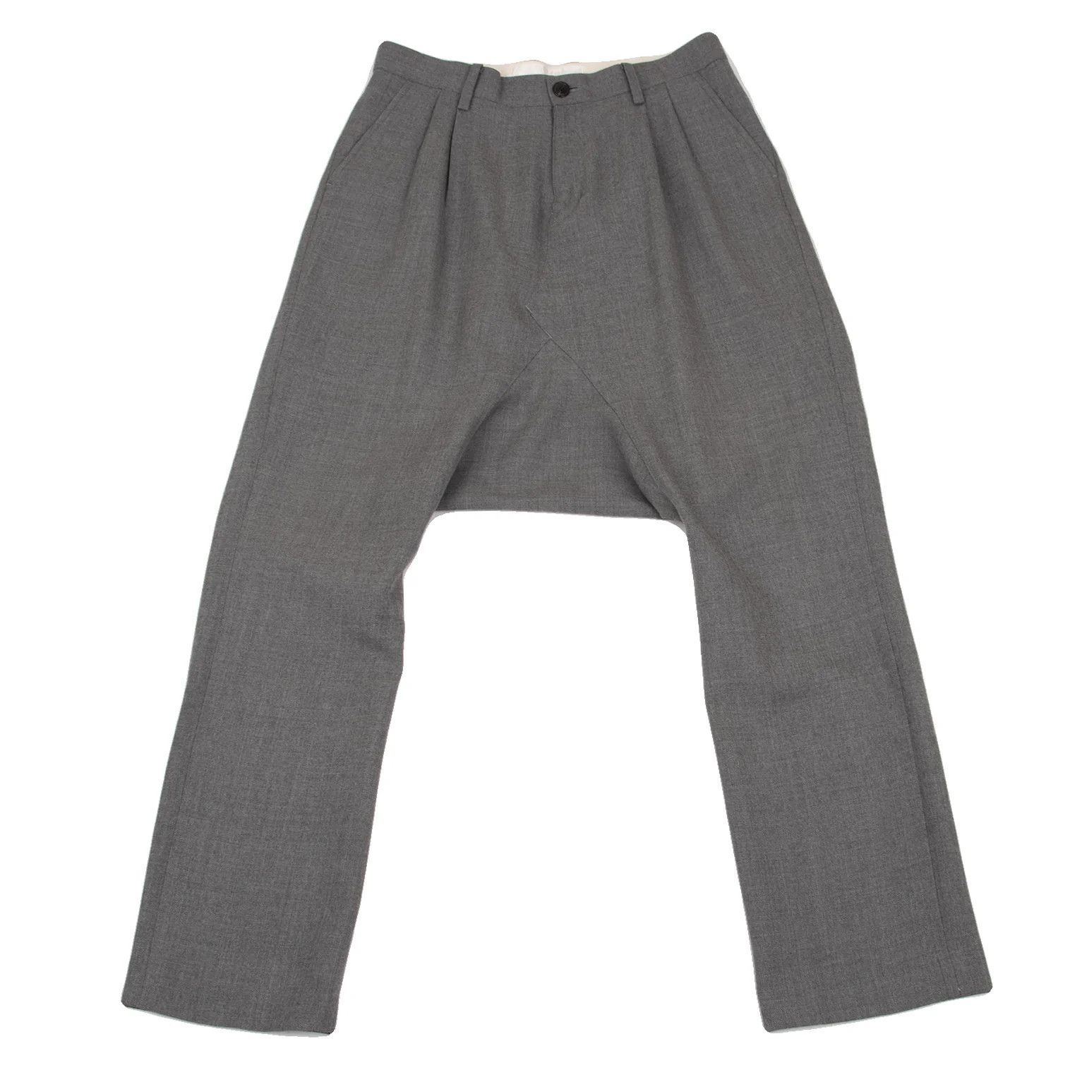 Ganryu Gray Wool Two-Tuck Sarouel Pants Size S Size US 30 / EU 46 - 1 Thumbnail