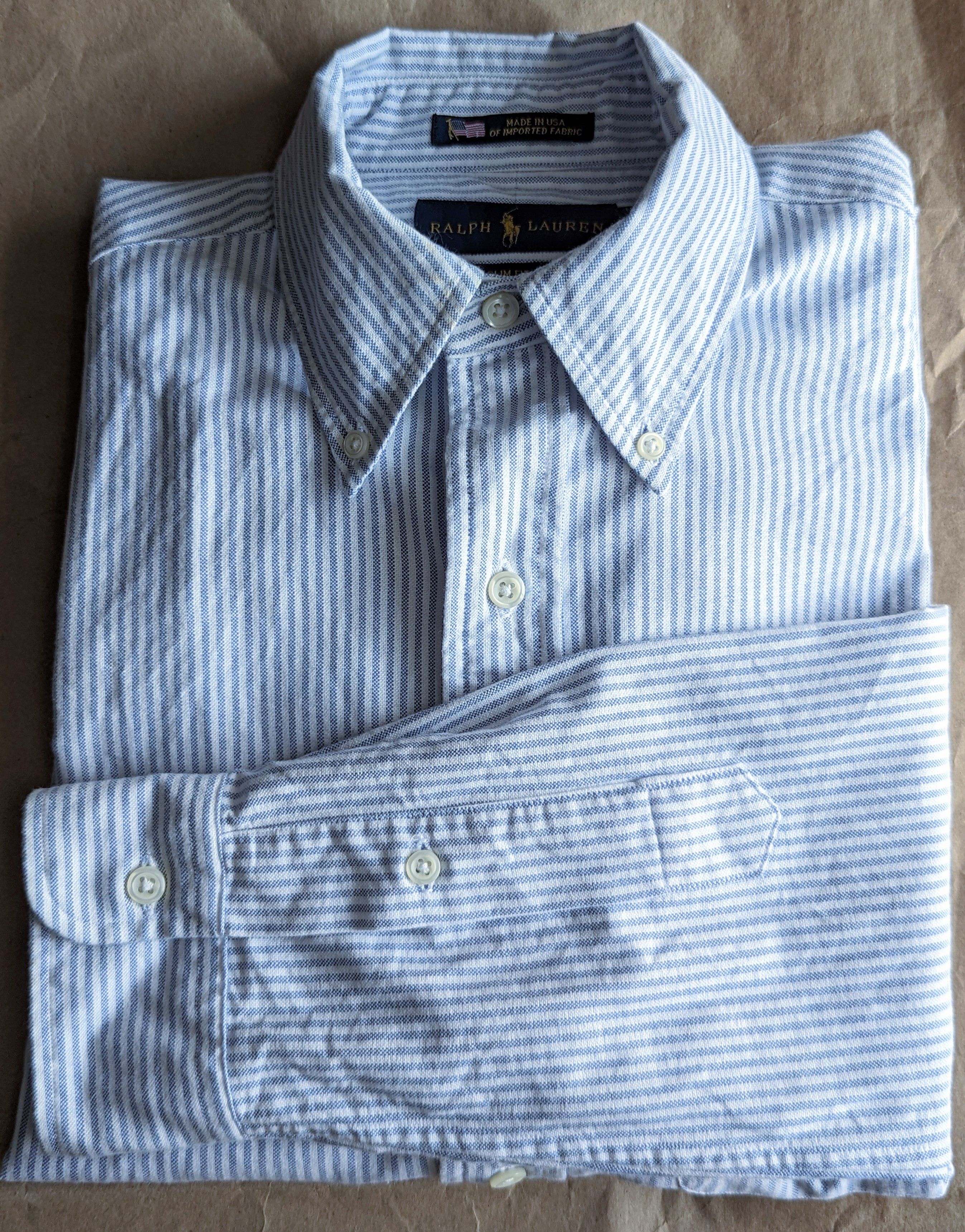 Ralph Lauren Made in USA Rare! Blue University Stripe Oxford Shirt Size US S / EU 44-46 / 1 - 9 Thumbnail